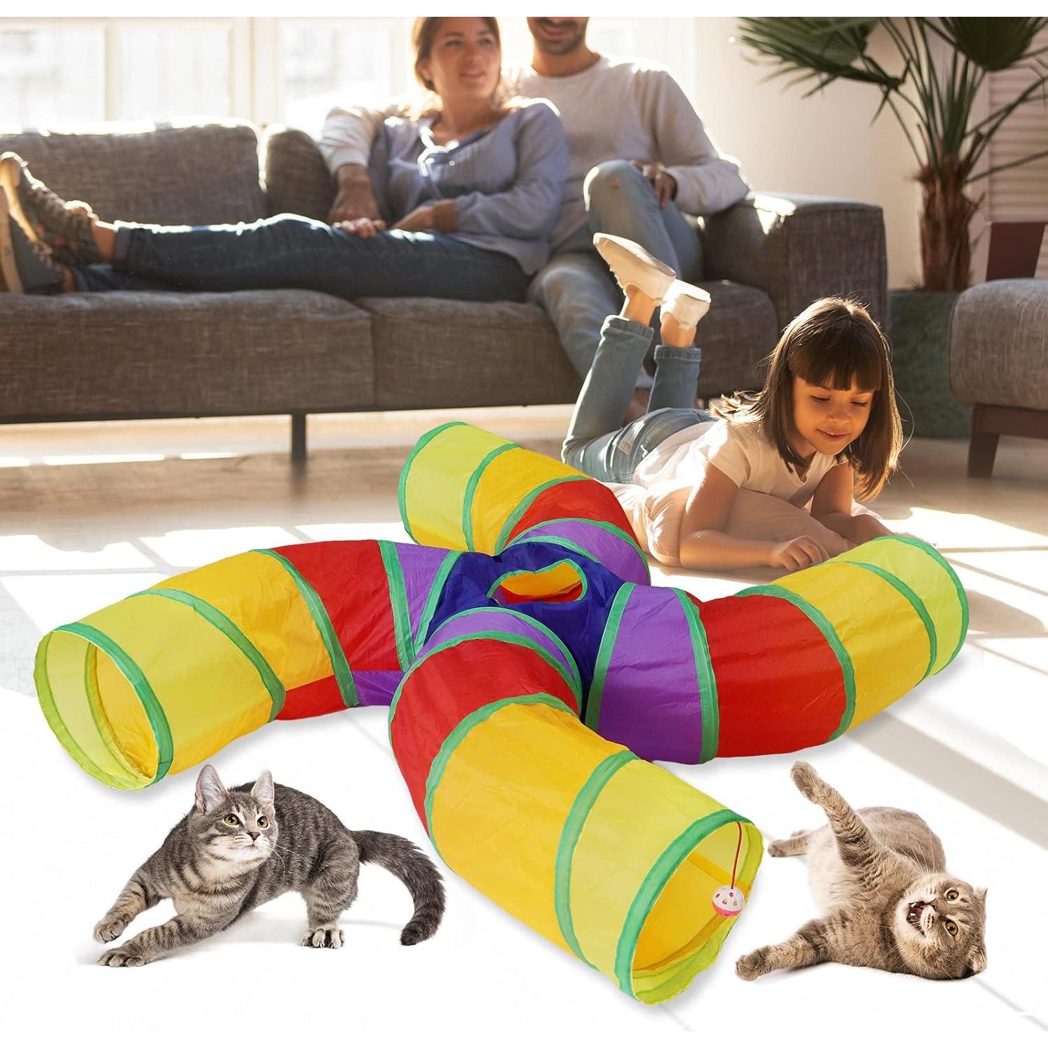 Túnel para Gatos Bemodst Grande en Forma de S - 4 Vías