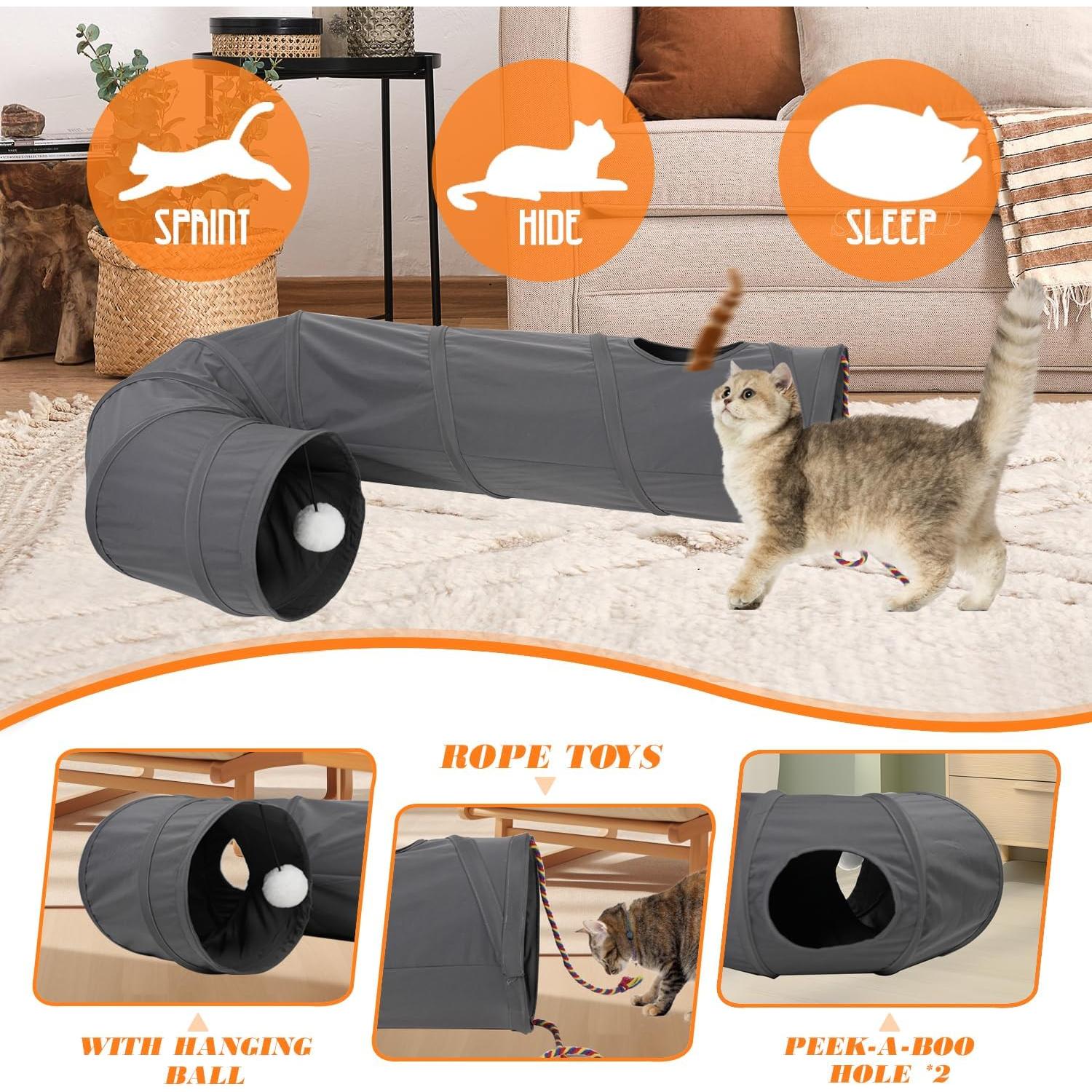 Túnel para Gatos PAOPO DG-Jtunnel 25x17.8cm Gris Oscuro