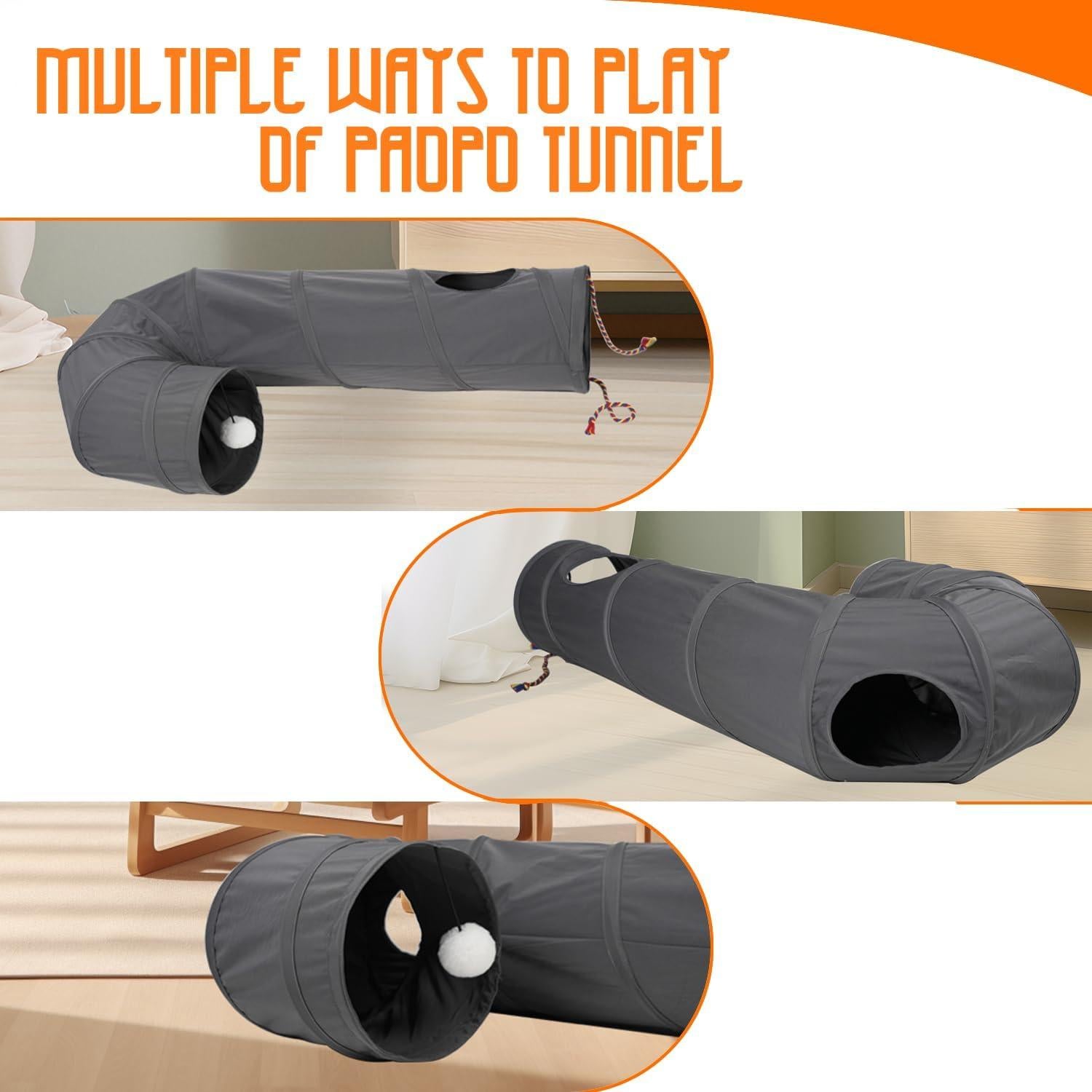 Túnel para Gatos PAOPO DG-Jtunnel 25x17.8cm Gris Oscuro