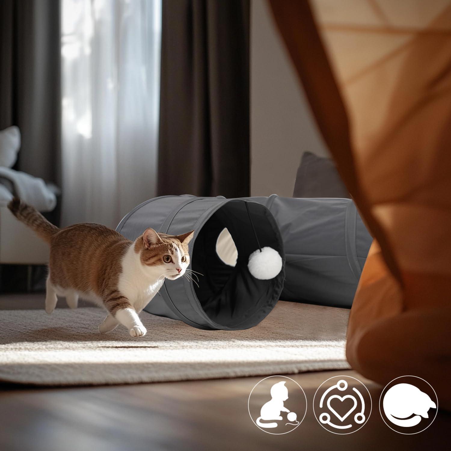 Túnel para Gatos PAOPO DG-Jtunnel 25x17.8cm Gris Oscuro