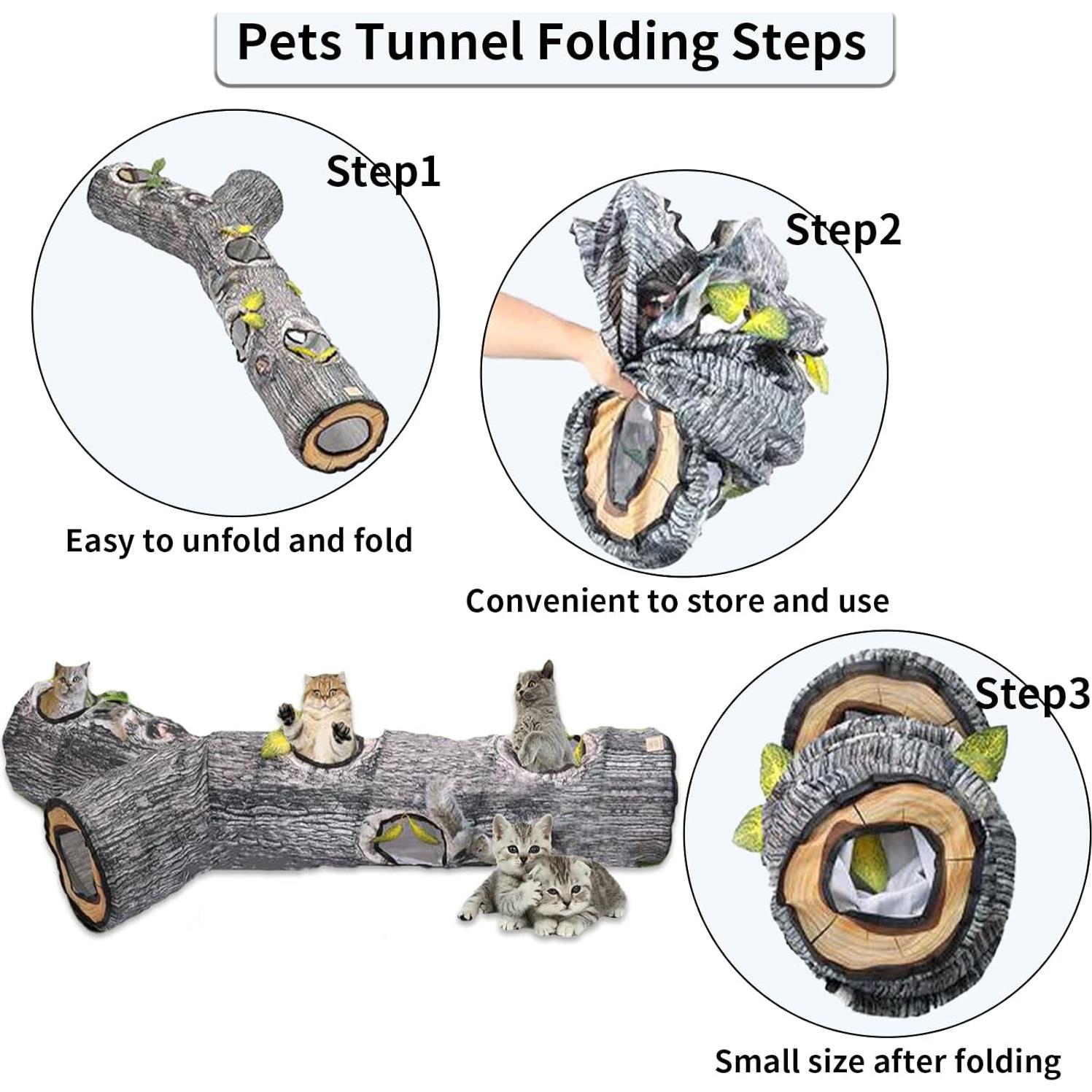 Túnel para Gatos Fhiny 3 Vías Plegable 149.86x64.77cm