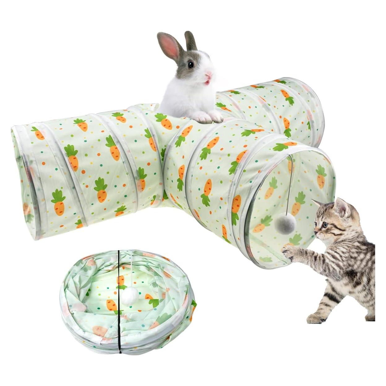 Túnel Colapsable para Mascotas Vehomy - Conejo y Gato - 3 Vías