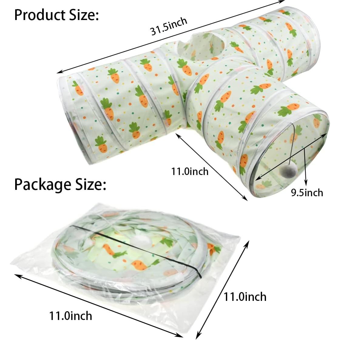 Túnel Colapsable para Mascotas Vehomy - Conejo y Gato - 3 Vías