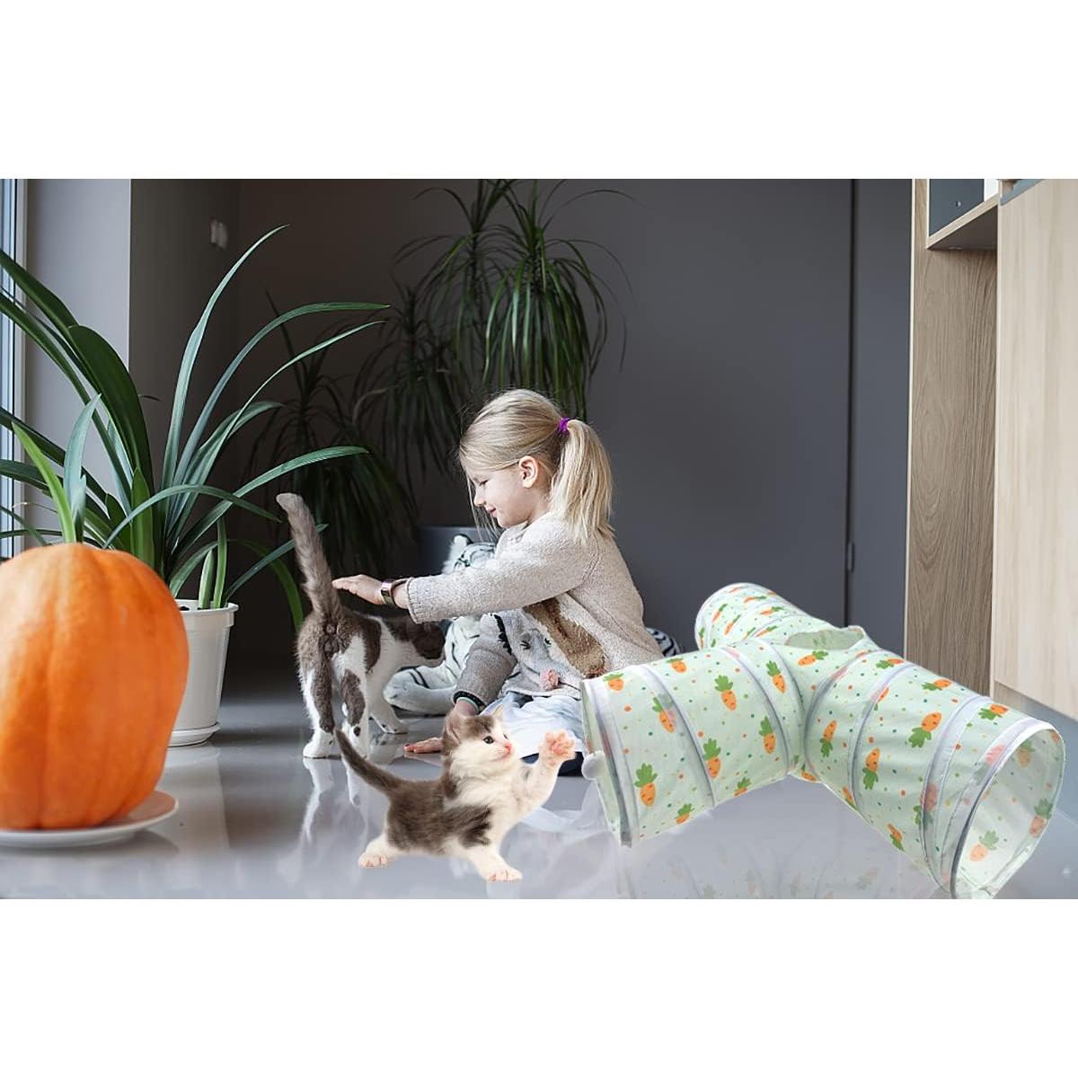 Túnel Colapsable para Mascotas Vehomy - Conejo y Gato - 3 Vías