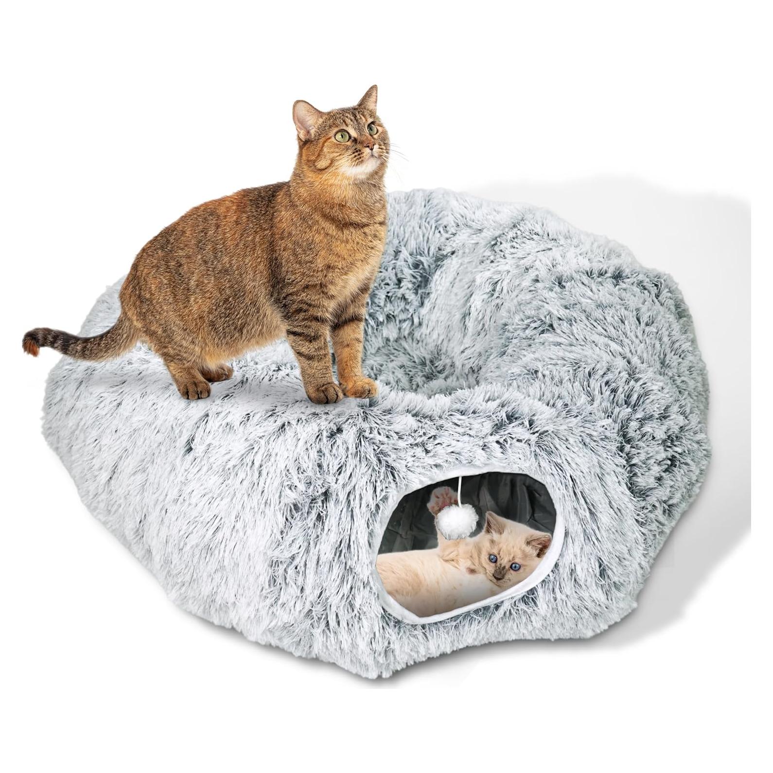 Cama Túnel Donut para Gatos MODAELITE Gris 85cm 1.14kg