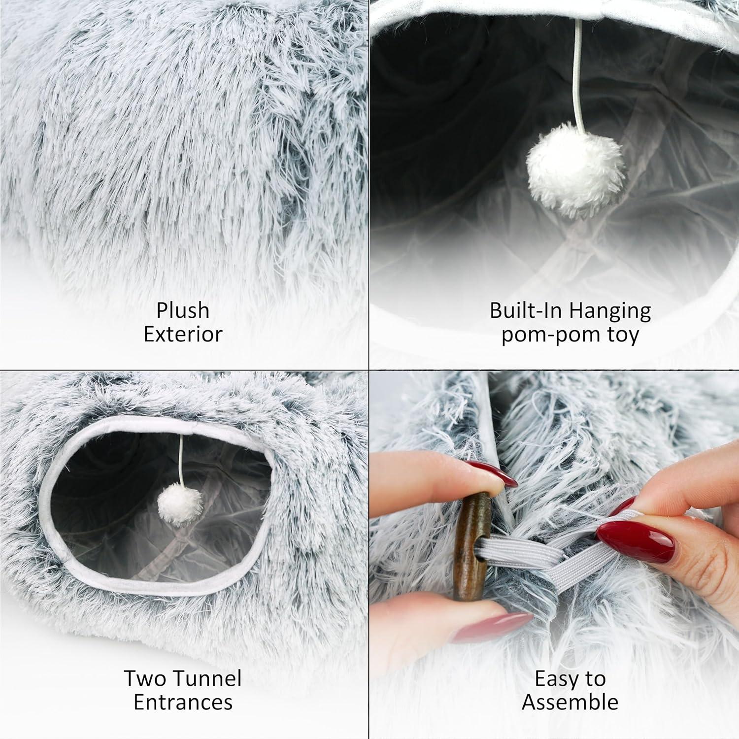 Cama Túnel Donut para Gatos MODAELITE Gris 85cm 1.14kg