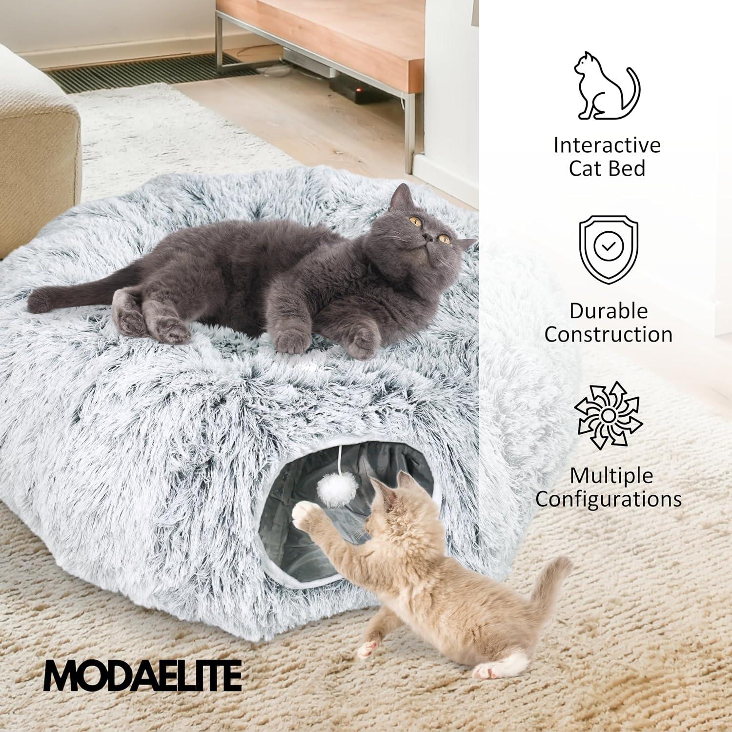 Cama Túnel Donut para Gatos MODAELITE Gris 85cm 1.14kg