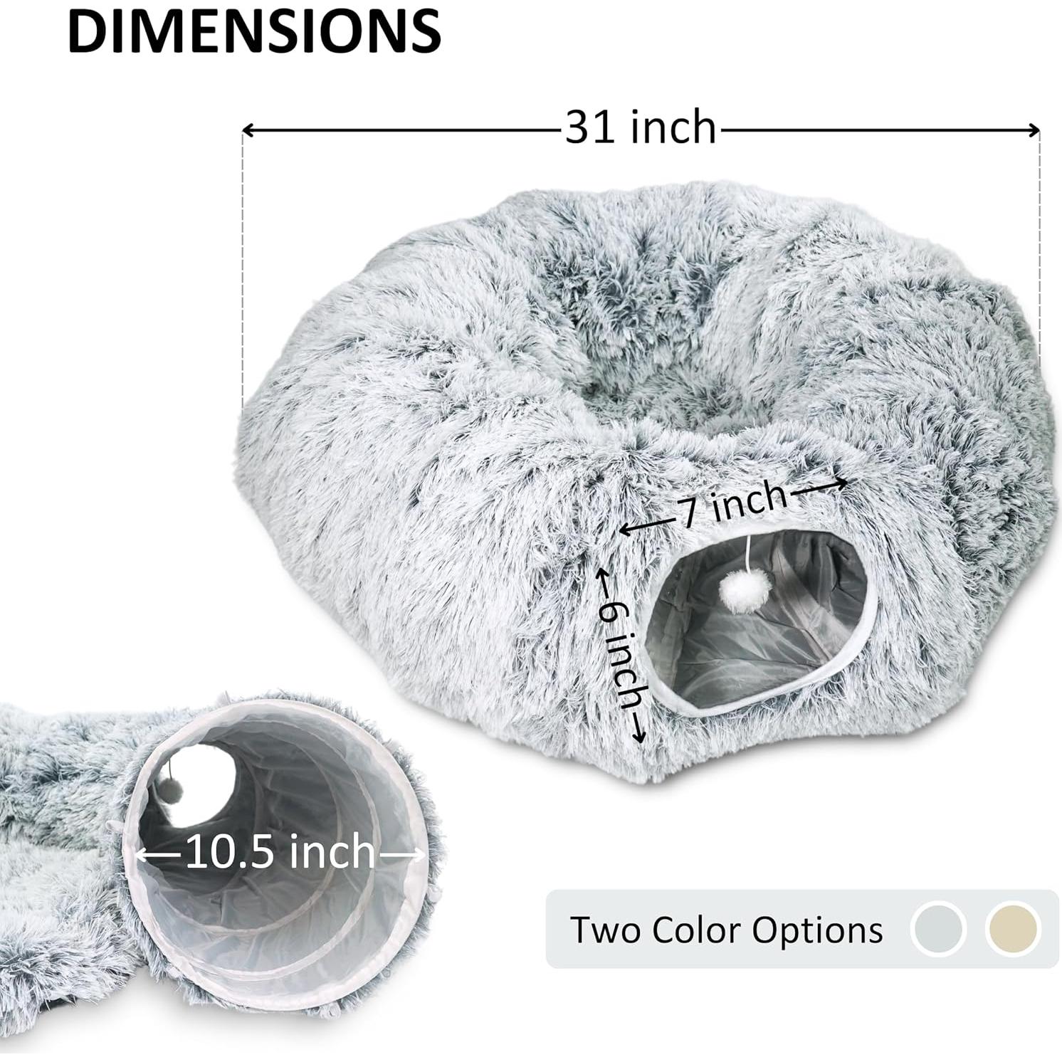Cama Túnel Donut para Gatos MODAELITE Gris 85cm 1.14kg