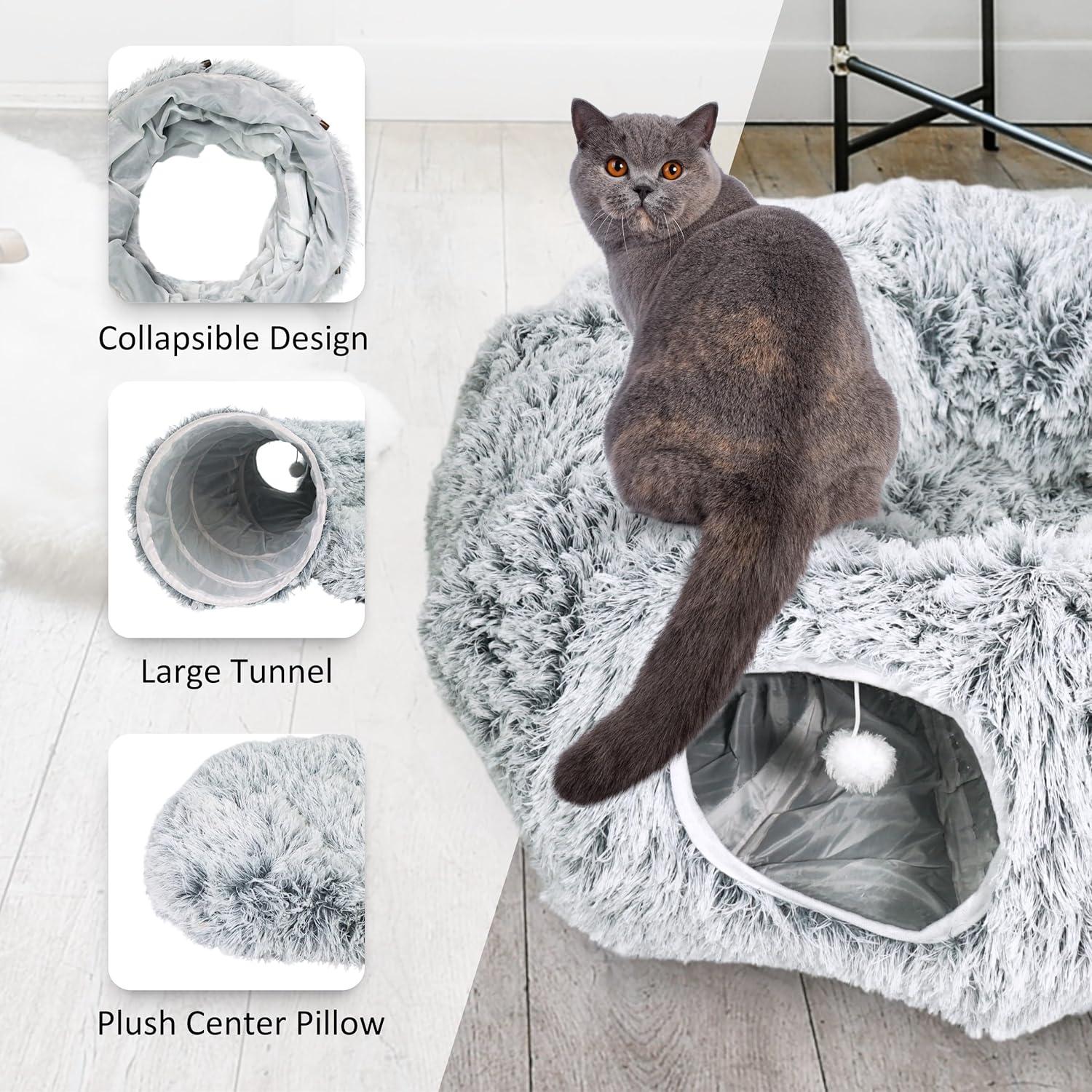 Cama Túnel Donut para Gatos MODAELITE Gris 85cm 1.14kg