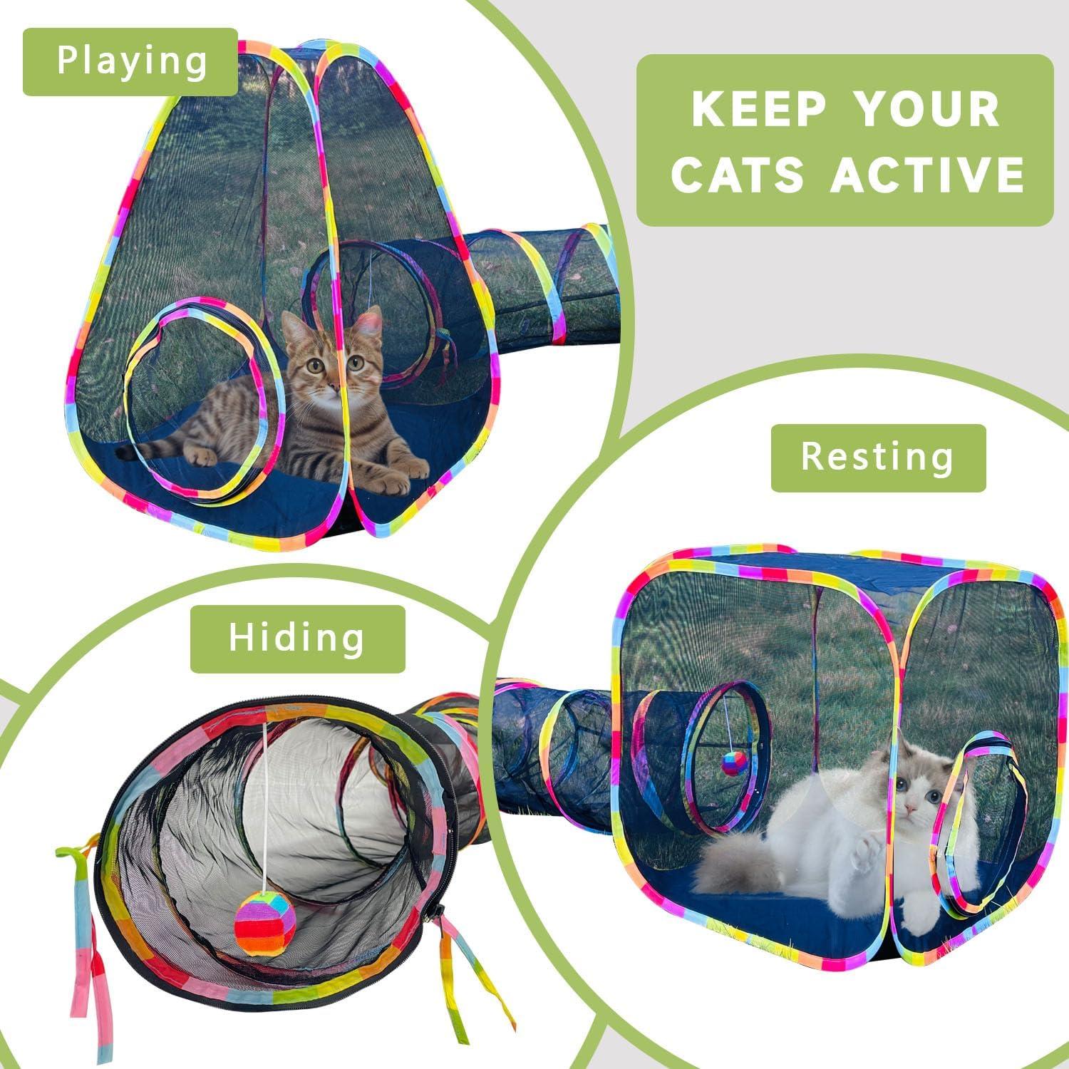 Recinto para Gatos al Aire Libre GONPETGP 228.6x50.8cm Plegable