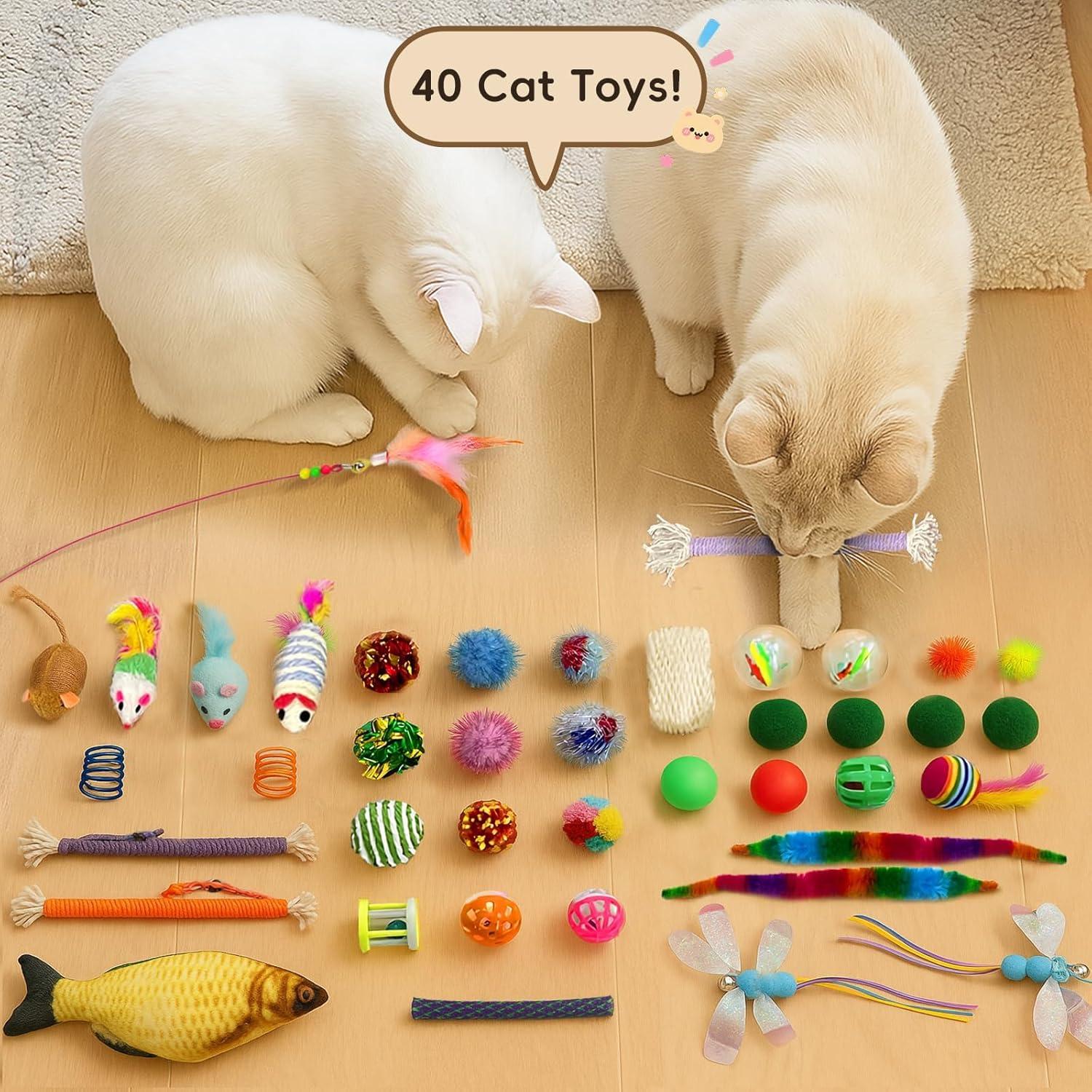 Cama Túnel para Gatos MOYMO Mediana Blanca con 40 Juguetes