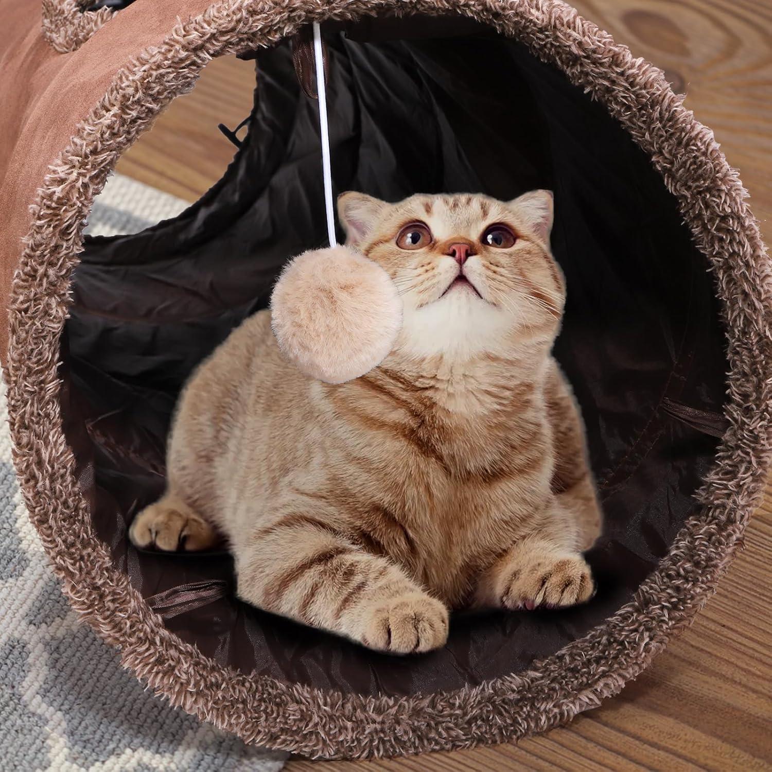 Túnel de Juego Colapsable para Gatos ZENFUN 30cm x 127cm