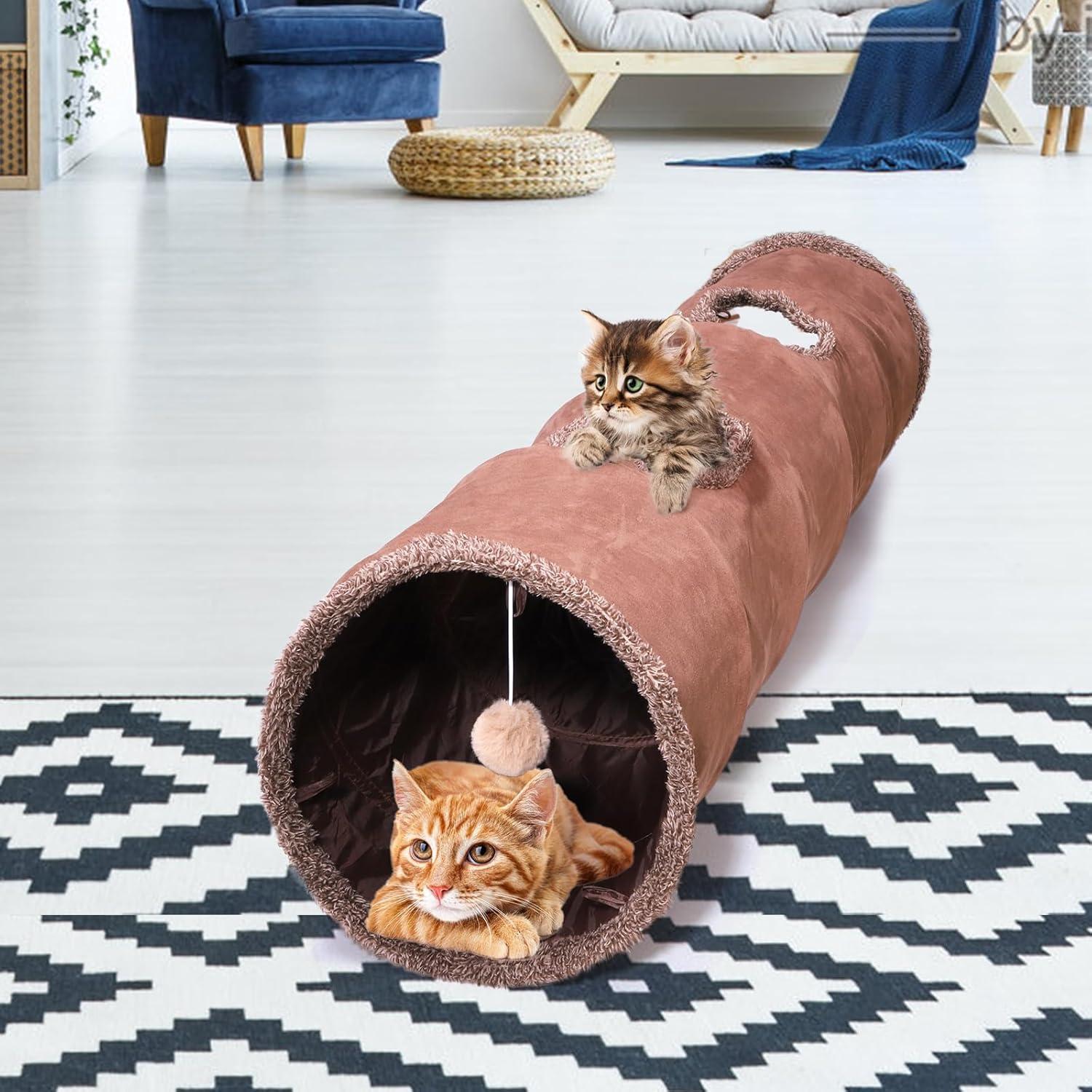 Túnel de Juego Colapsable para Gatos ZENFUN 30cm x 127cm