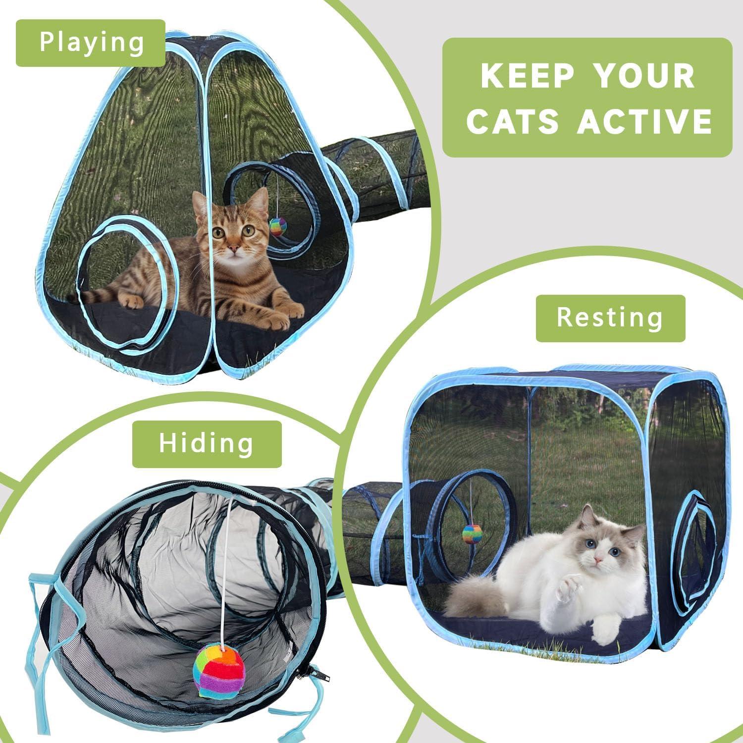 Recinto para Gatos al Aire Libre GONPETGP 218x51 cm Plegable