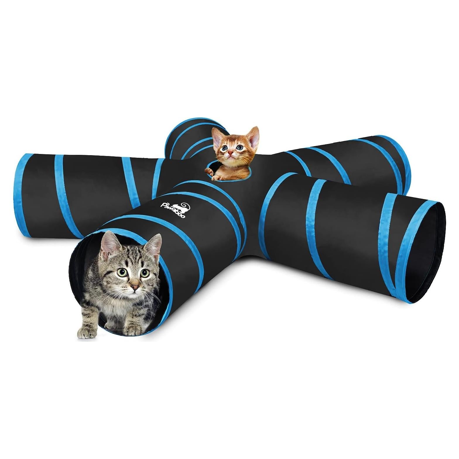 Túnel para Gatos Pawaboo 5 Vías 25x53cm Colapsable Azul