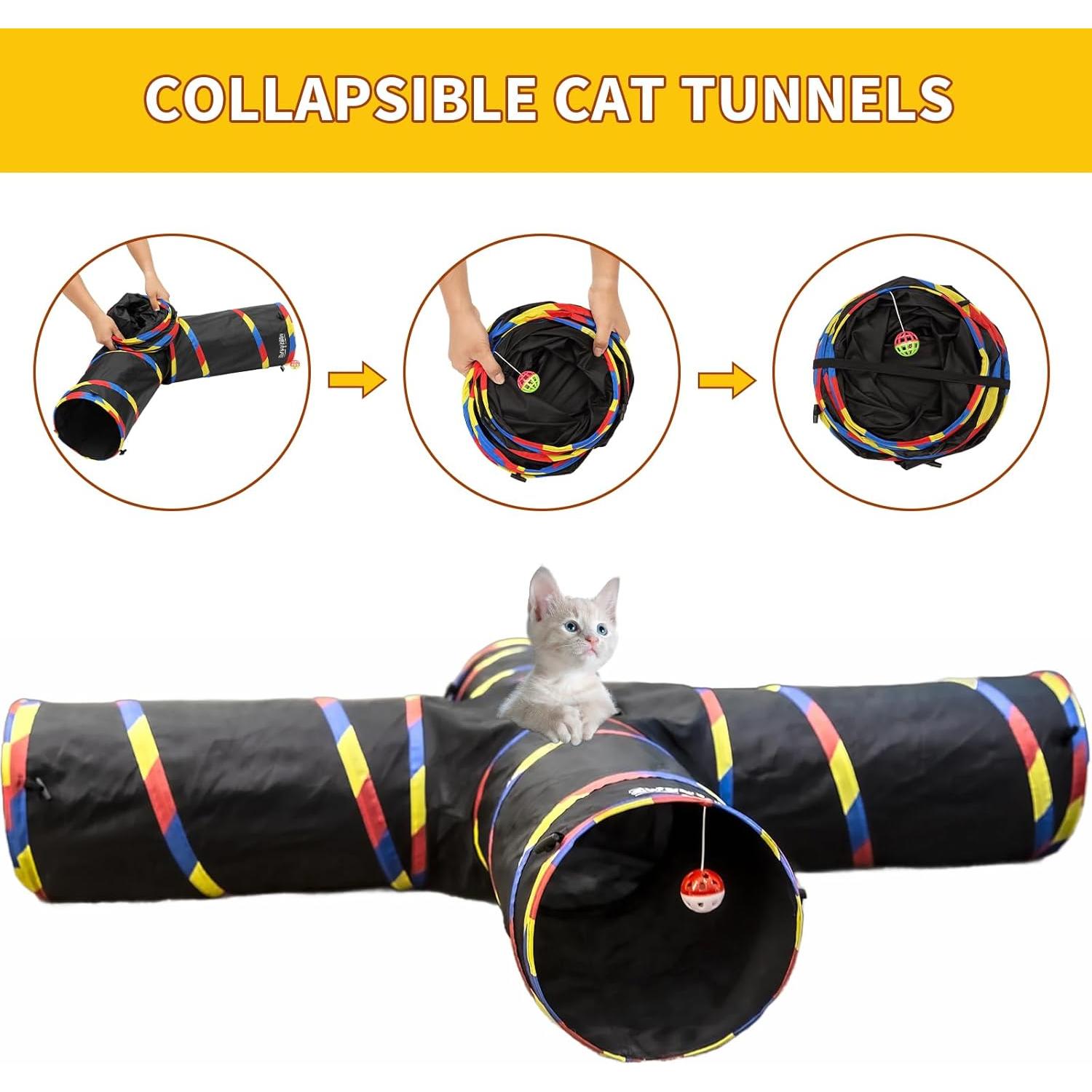 Túnel Interactivo para Gatos SweetBin 4 Vías 119cm Crinkle