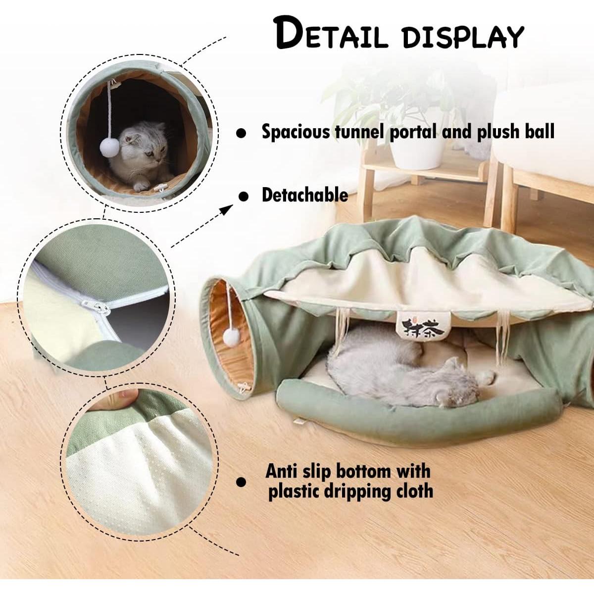 Túnel Colapsable 2-en-1 LEFTSTARER para Gato y Conejo