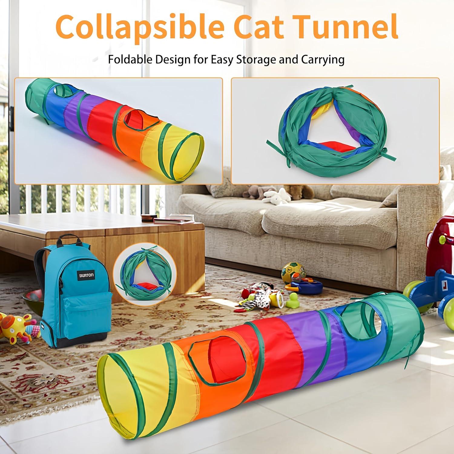 Kit de Juguetes para Gatos iCAGY 25 Piezas con Túnel 114cm