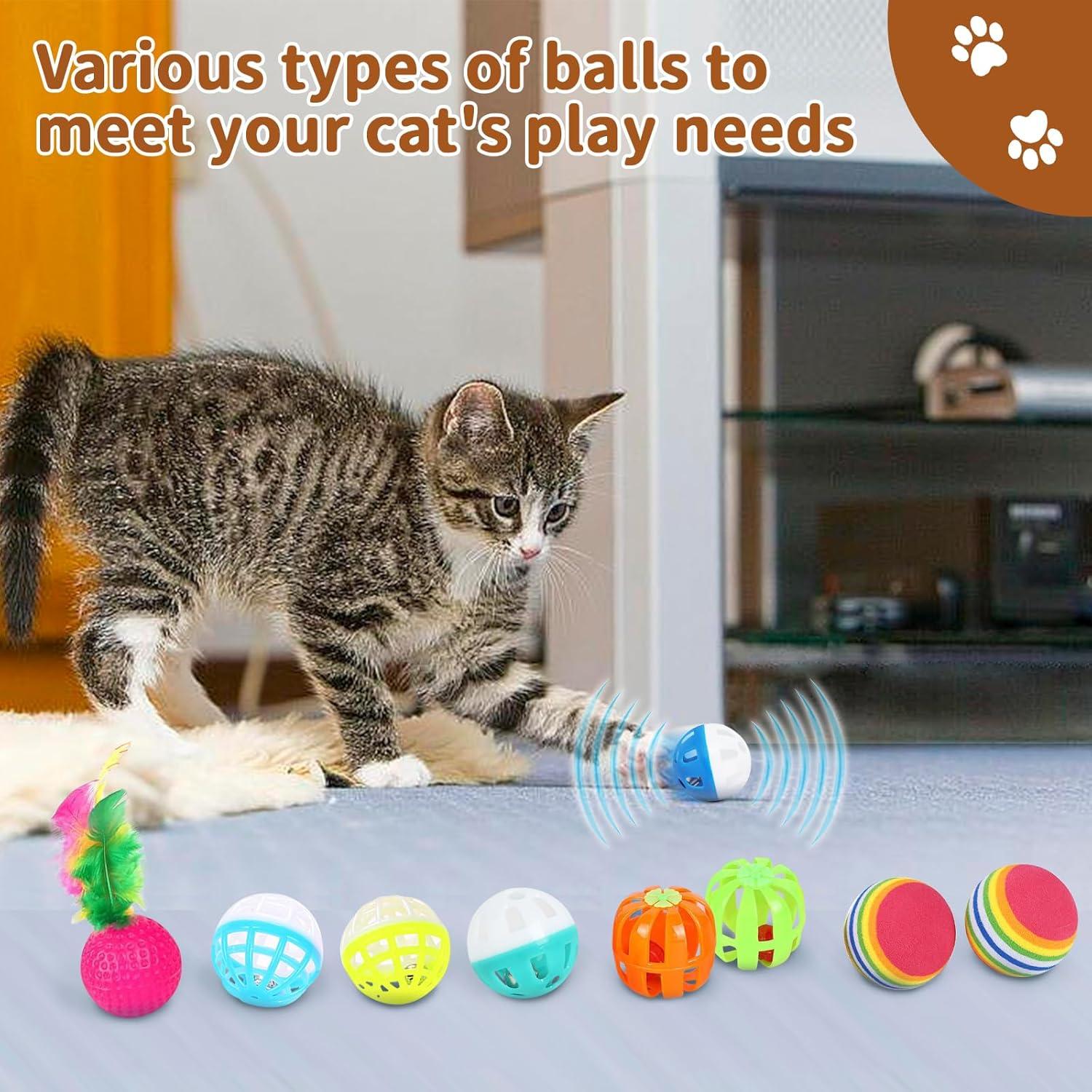 Kit de Juguetes para Gatos iCAGY 25 Piezas con Túnel 114cm