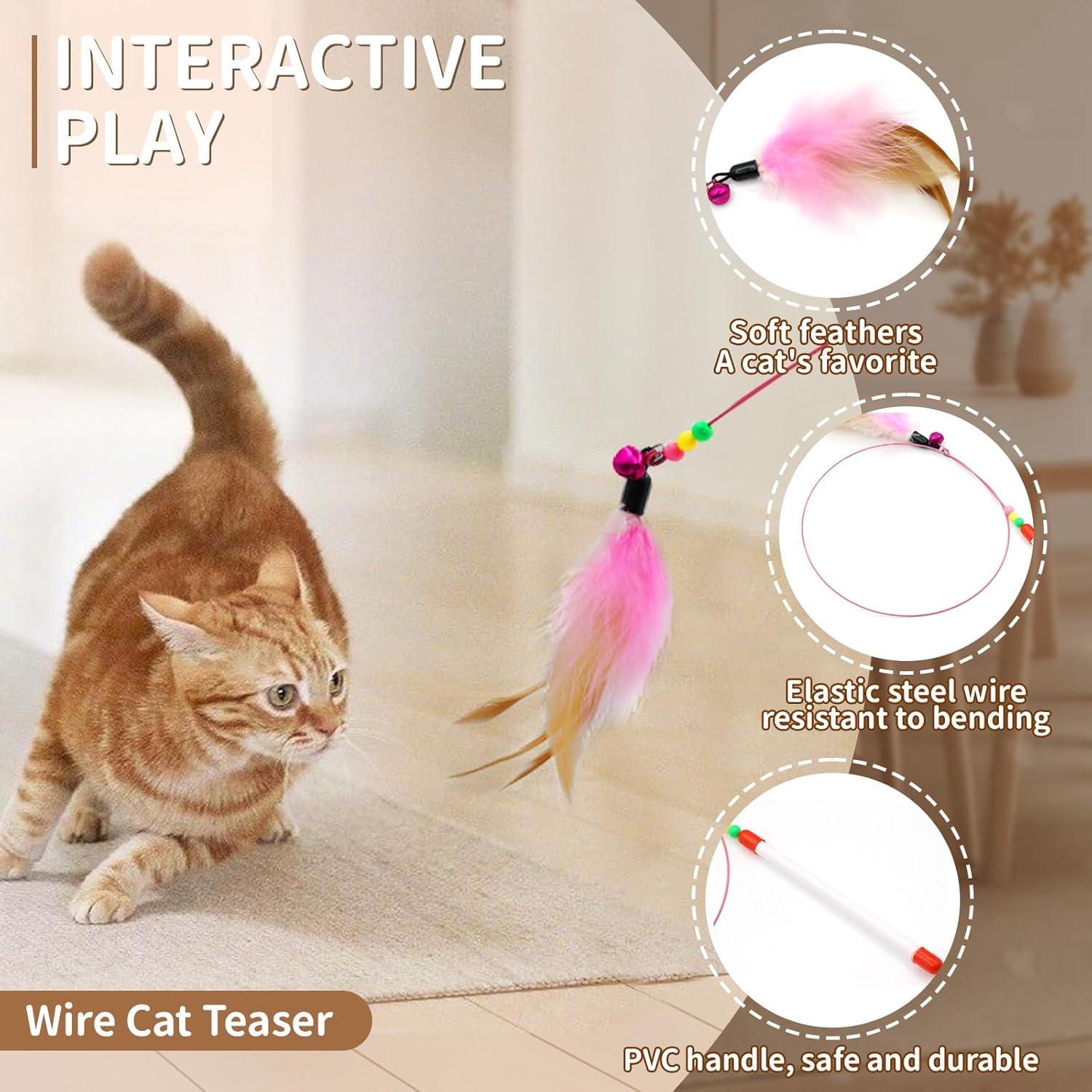 Kit de Juguetes para Gatos iCAGY 25 Piezas con Túnel 114cm
