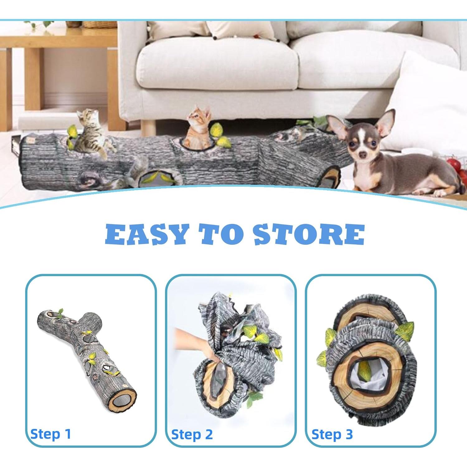 Túnel para Gatos FelRelWel 150 cm Plegable y Grande