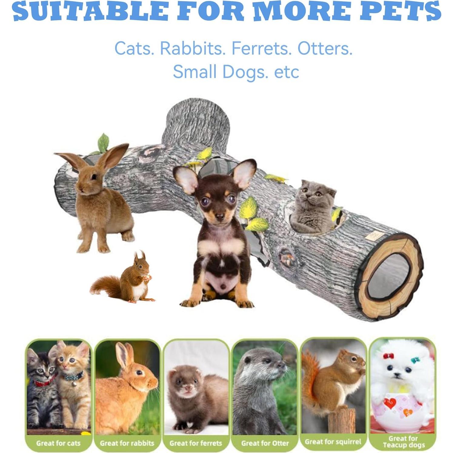 Túnel para Gatos FelRelWel 150 cm Plegable y Grande