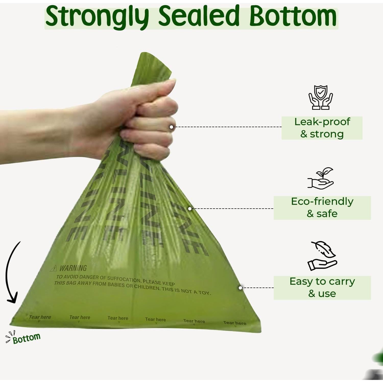 Bolsas de Poop Compostables PAWLINE - 270 Unidades Resistentes