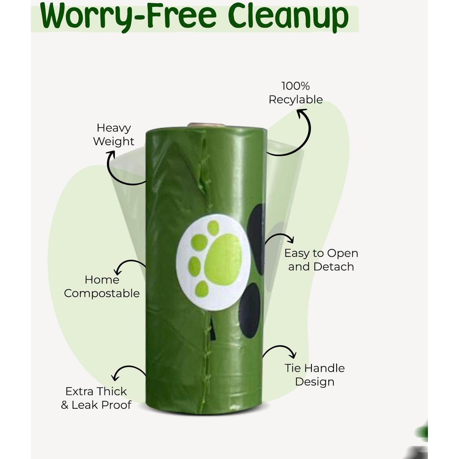 Bolsas de Poop Compostables PAWLINE - 270 Unidades Resistentes