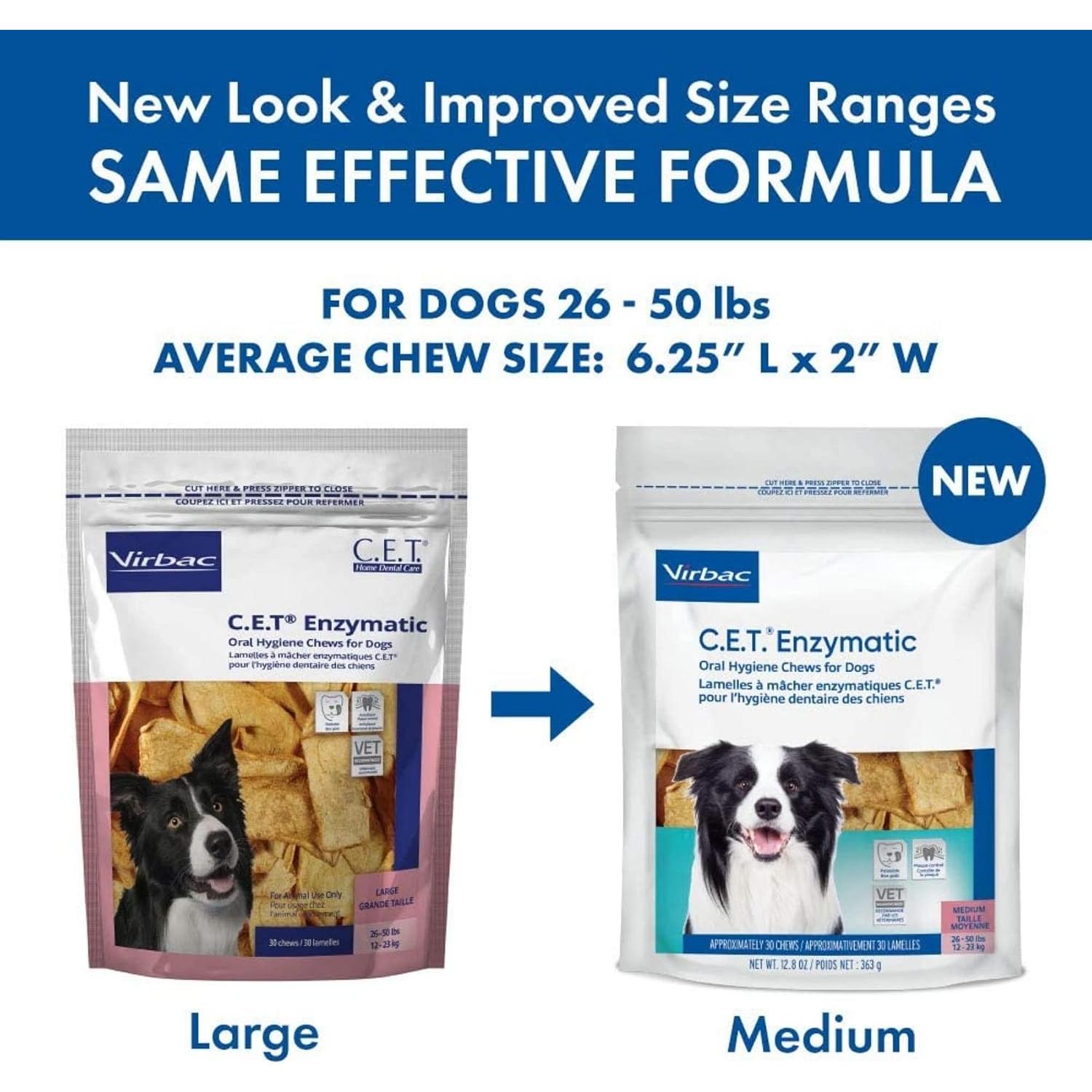 Masticables Enzimáticos Virbac C.E.T. para Perros Medianos 30 Unidades