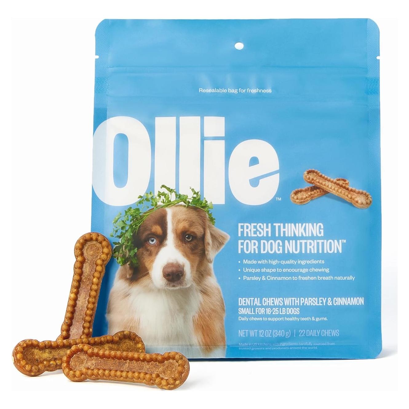 Ollie Dental Chews para Perros Pequeños 340 g - Aliento Fresco