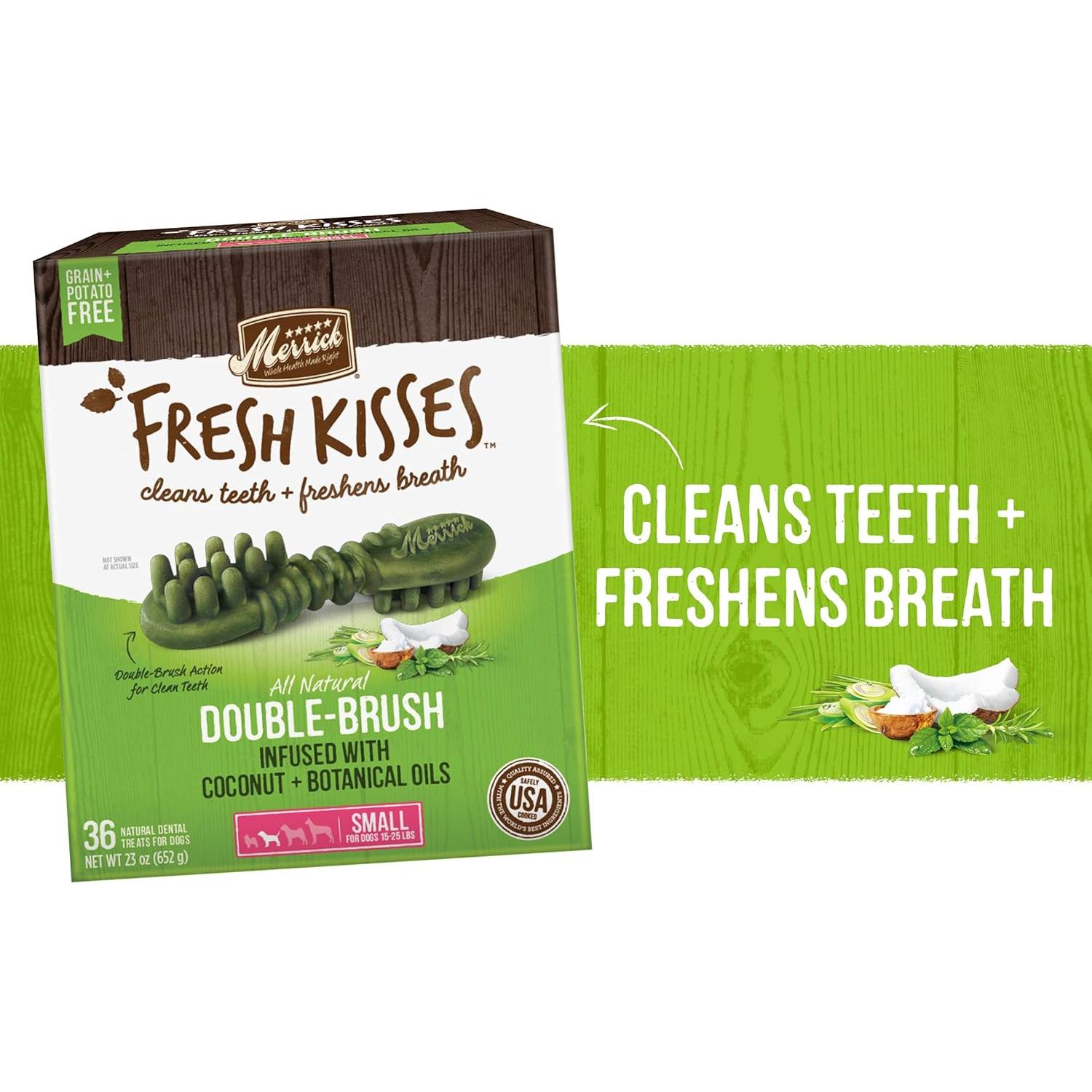 Masticables Dentales Merrick Fresh Kisses Para Perros Pequeños 7-11 Kg - Caja 36 Unidades