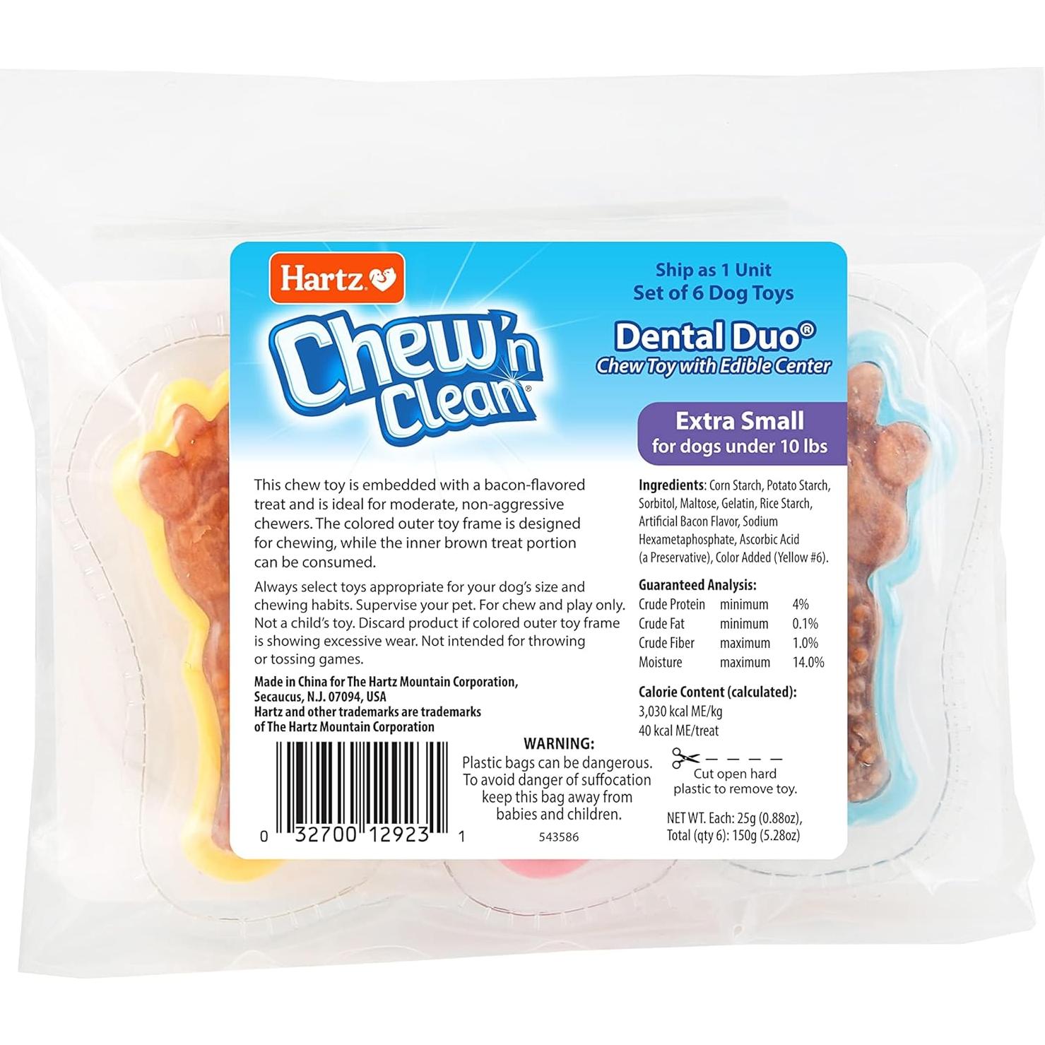 Hartz Chew 'n Clean Dental Duo Juguete y Golosina para Perros