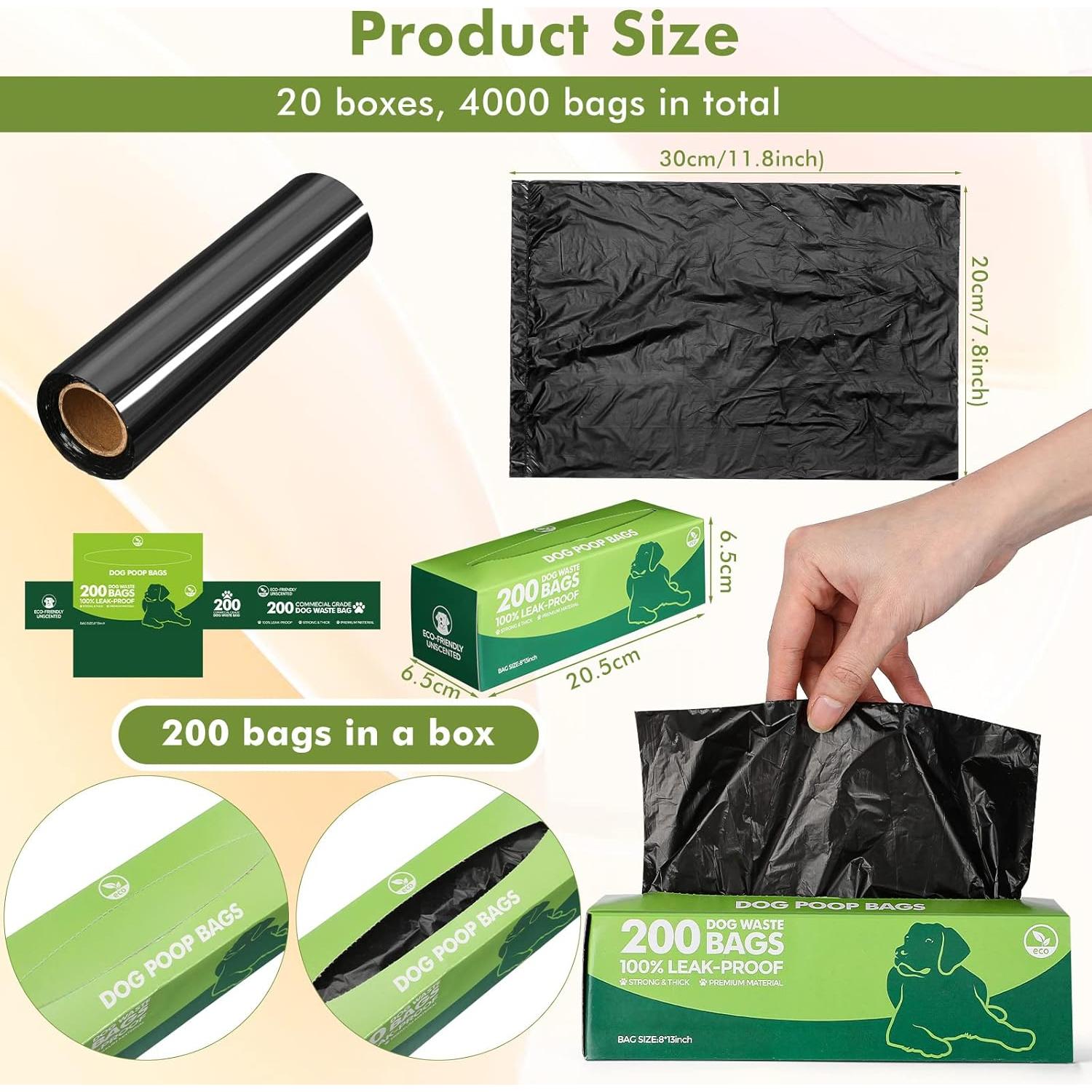 Bolsas de Desechos para Perros Sherr - 4000 Bolsas Negros