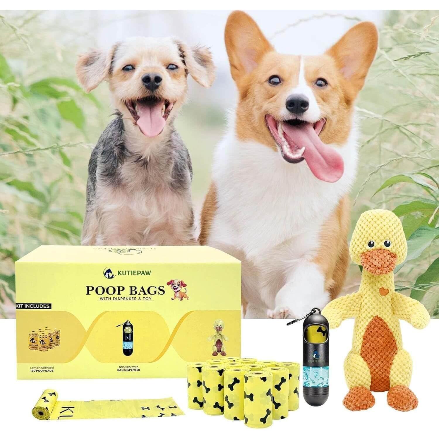 Kit de Bolsas para Excremento de Perro Kutiepaw - 180 Biodegradables