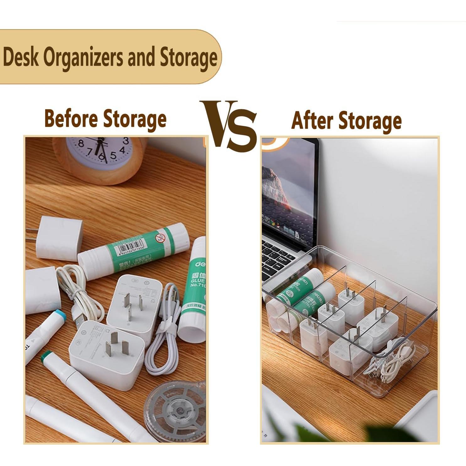 Bins de Almacenamiento Apilables AITOPMART 3 Pcs 26.4x15.5x8.9 cm