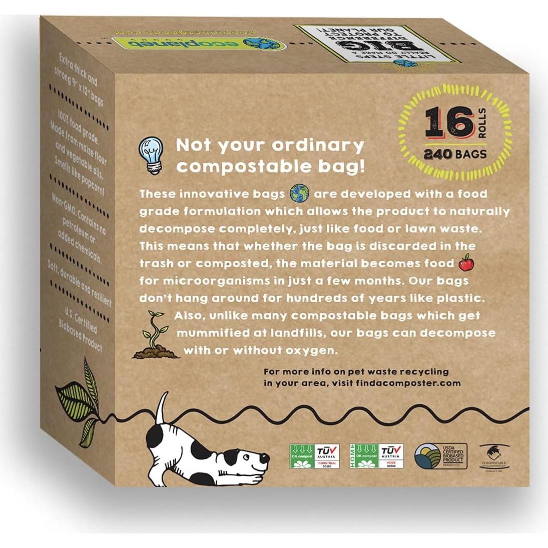 Bolsas Compostables para Perros Ecoplanet Goods 240 Unidades