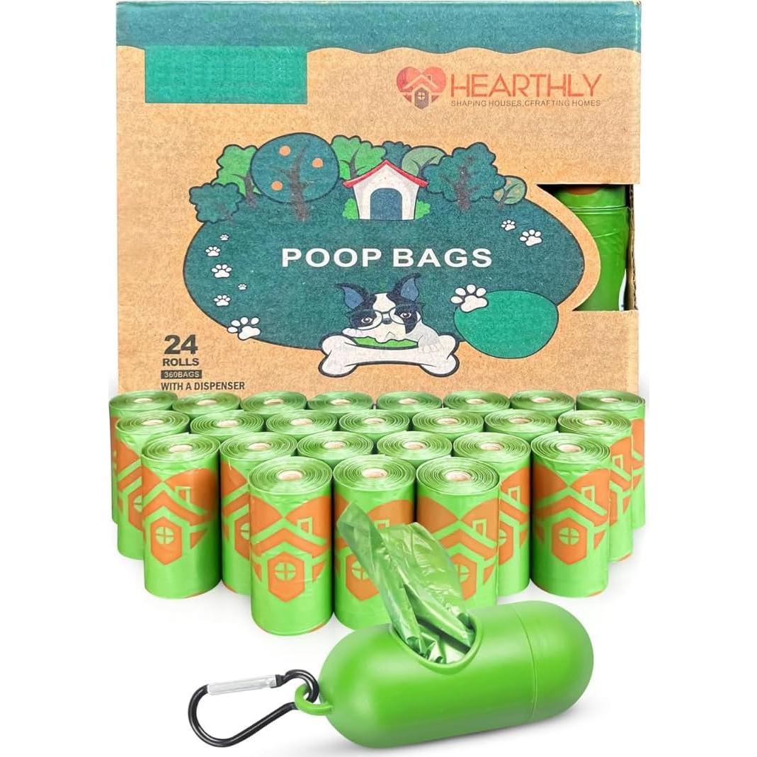 Bolsas para Excremento de Perro Hearthly 360 Conteo Verde Aroma Lavanda