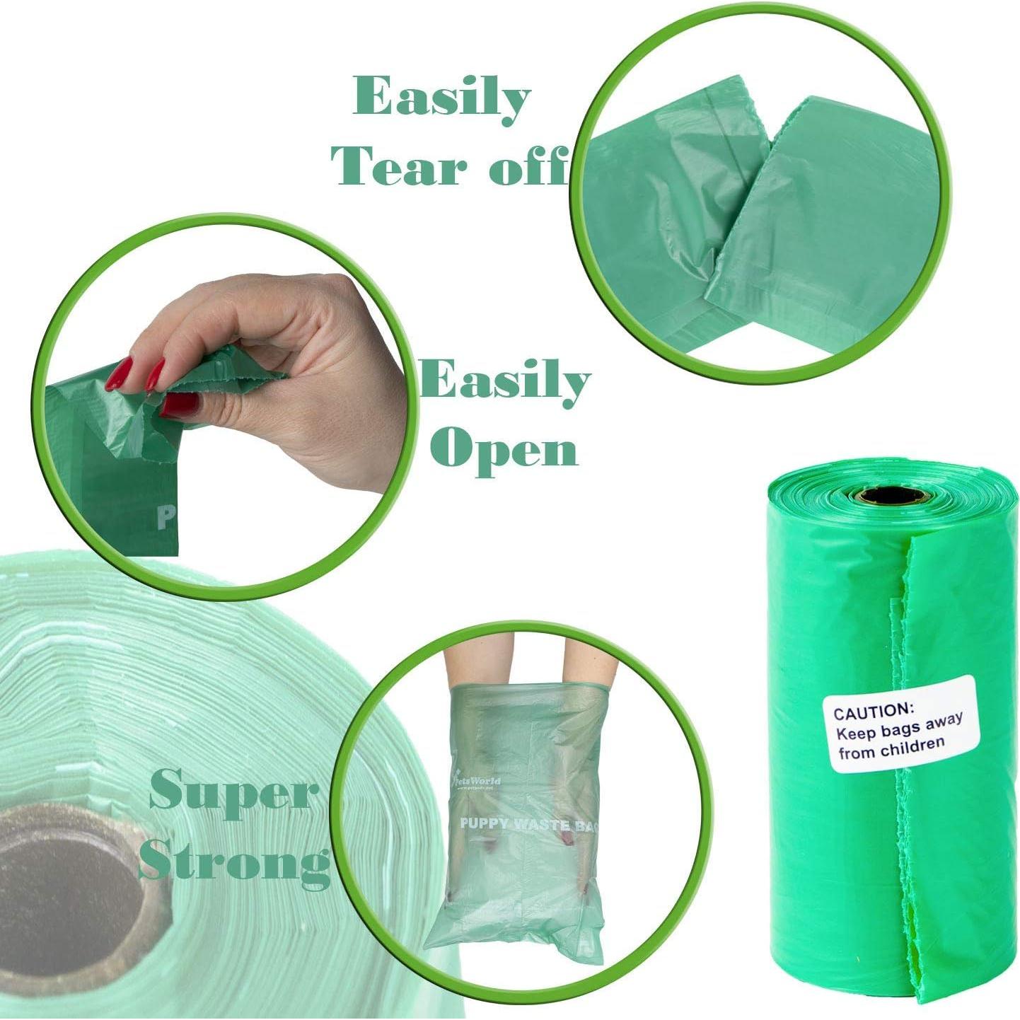 Bolsas de Poop Biodegradables PETSWORLD 1500 Unidades Pepino