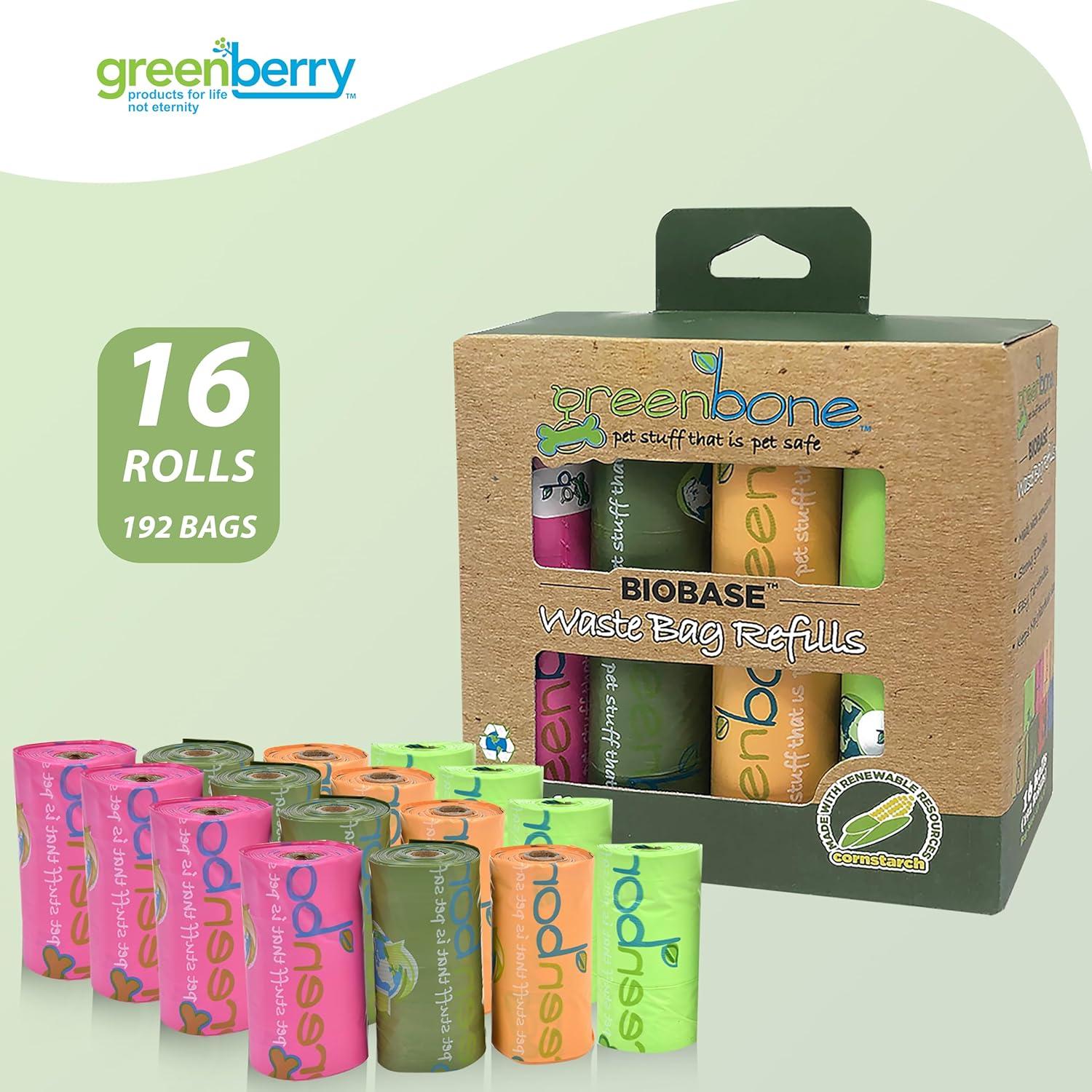 Rollos de bolsas para excremento de perro Greenbone 192 unidades