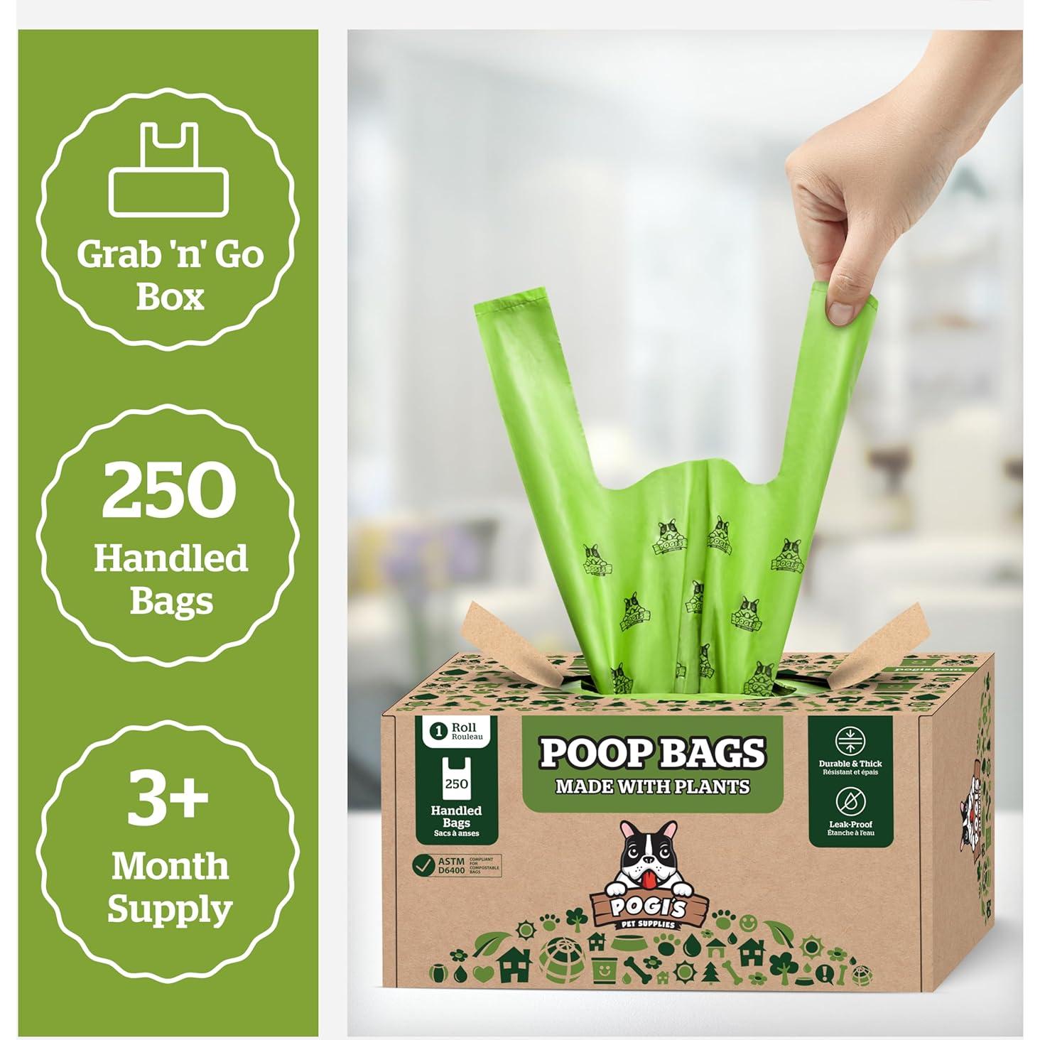 Bolsas Compostables Pogi para Desechos de Mascotas - 250 Unidades