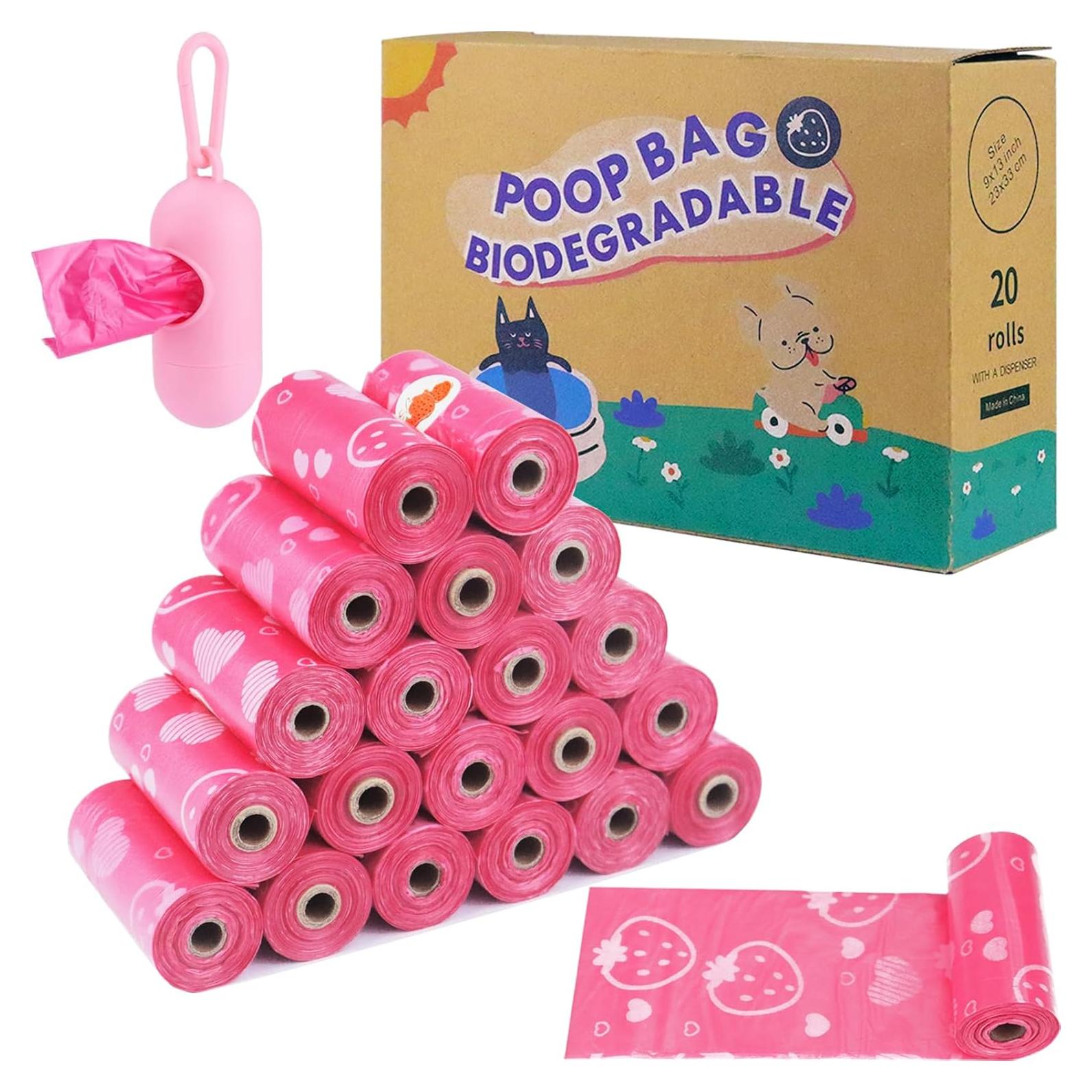 Bolsas de Excremento KIDOFLY 300 Unidades Ecológicas Rosa