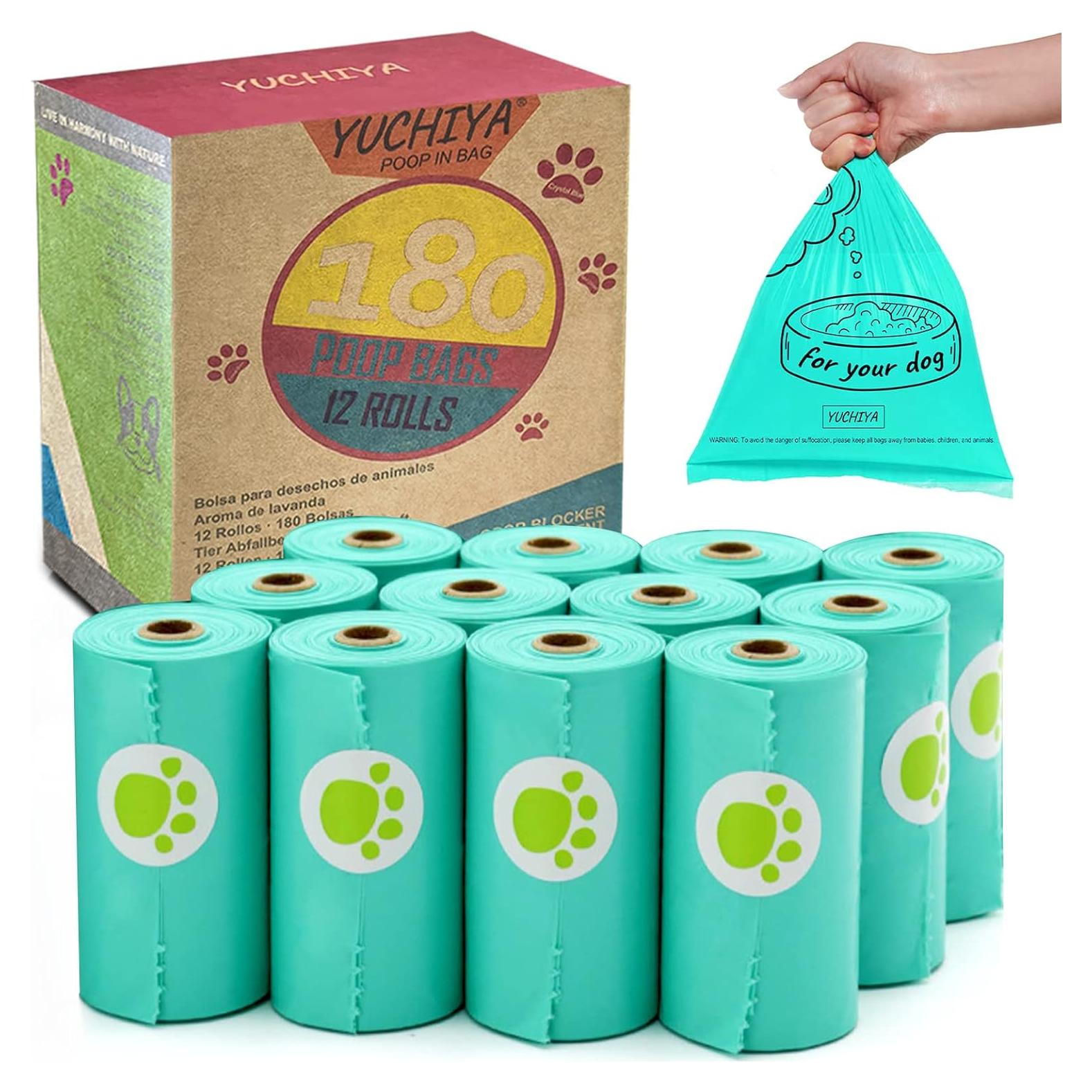 Dispensador de bolsas de excremento de perro YUCHIYA 180 bolsas