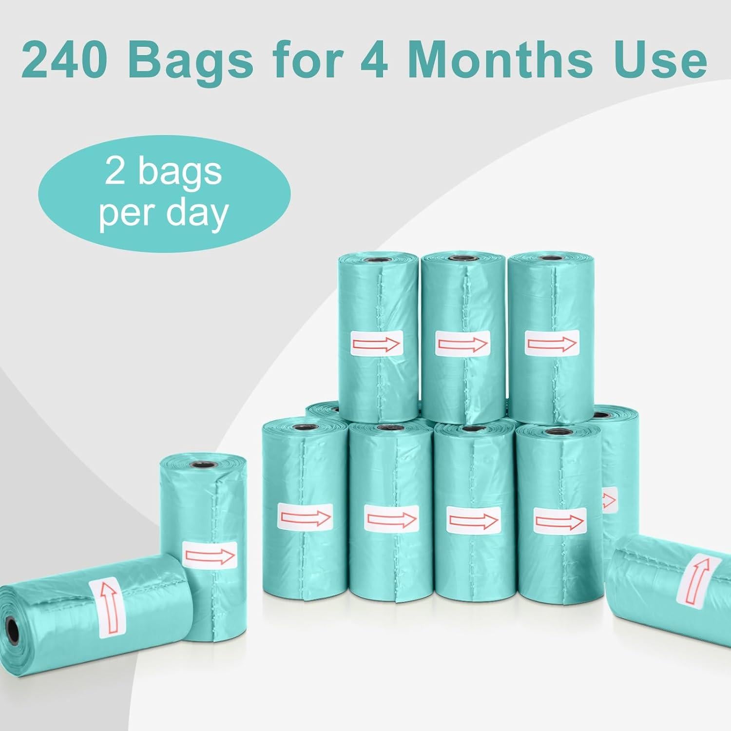 Bolsas de Excremento para Perros Toplive, 240 Bolsas, Azul