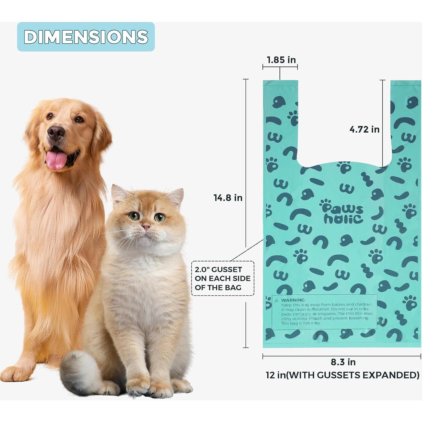 Bolsas de Desecho para Gatos y Perros PAWSHOLIC 180 Unidades