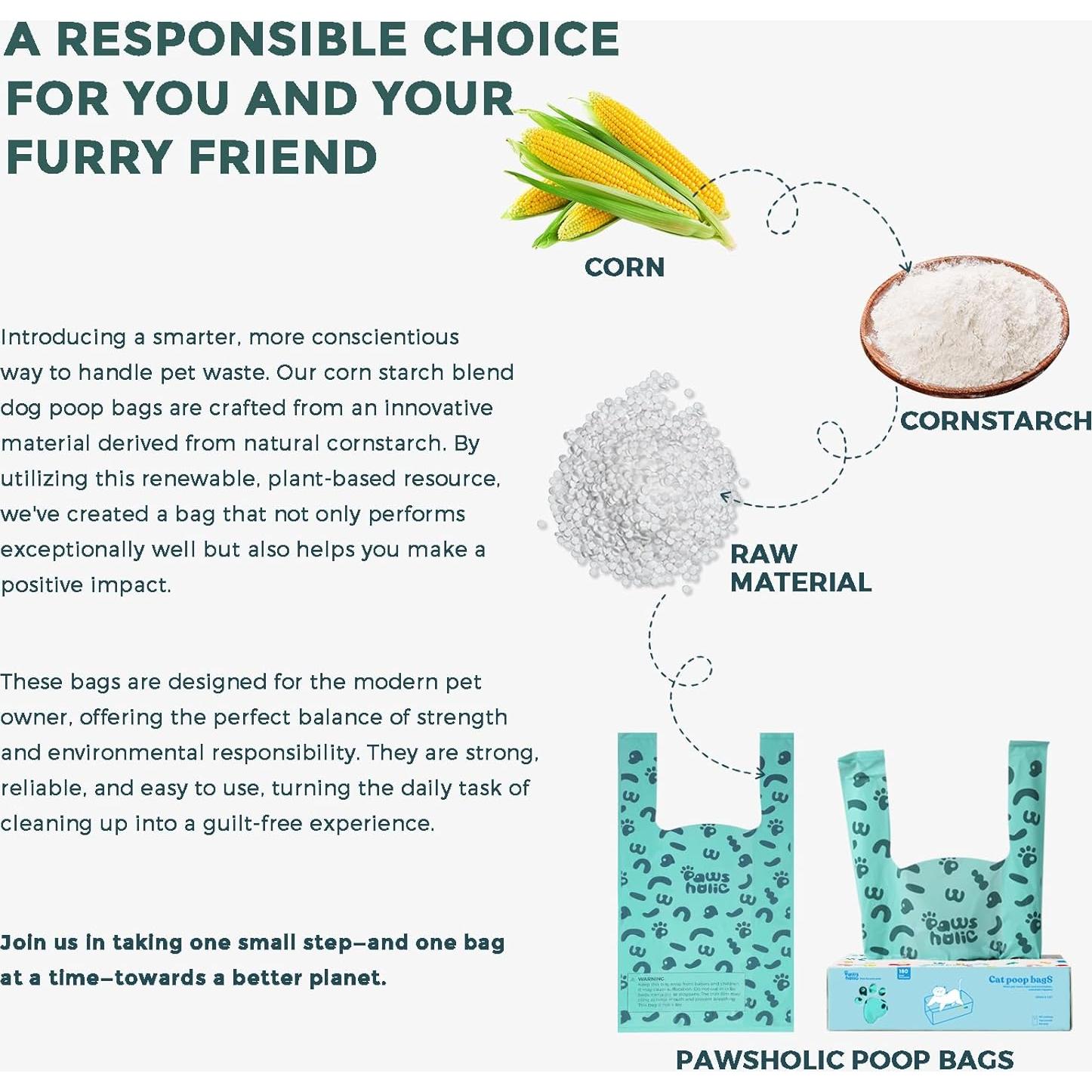 Bolsas de Desecho para Gatos y Perros PAWSHOLIC 180 Unidades