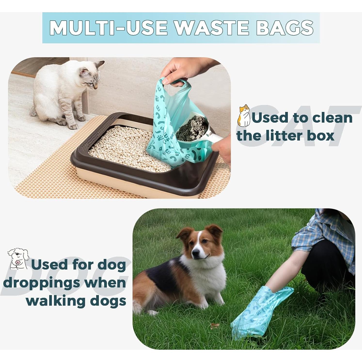 Bolsas de Desecho para Gatos y Perros PAWSHOLIC 180 Unidades