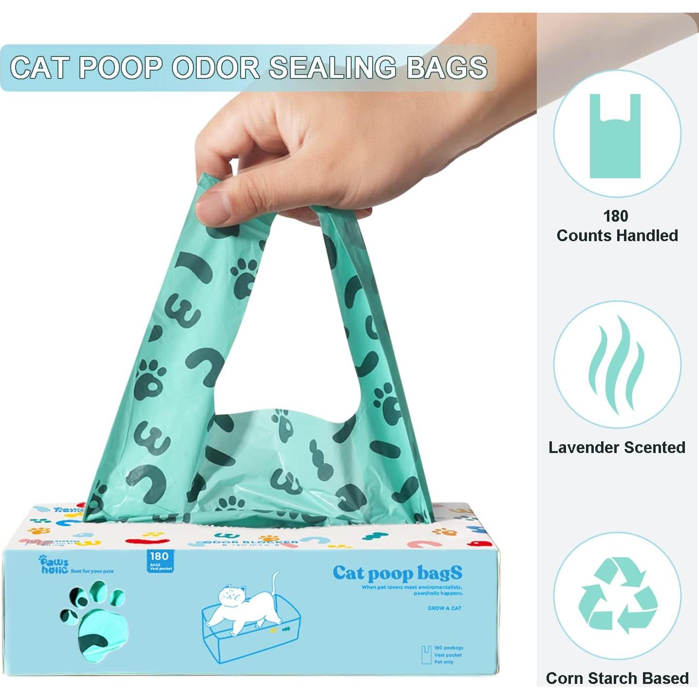 Bolsas de Desecho para Gatos y Perros PAWSHOLIC 180 Unidades