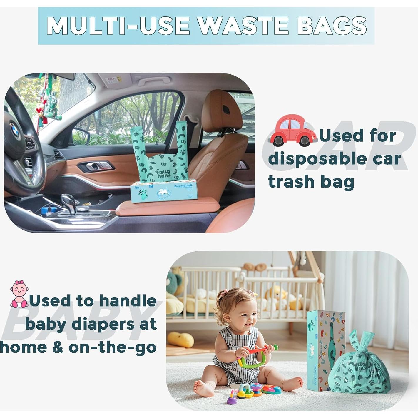 Bolsas de Desecho para Gatos y Perros PAWSHOLIC 180 Unidades