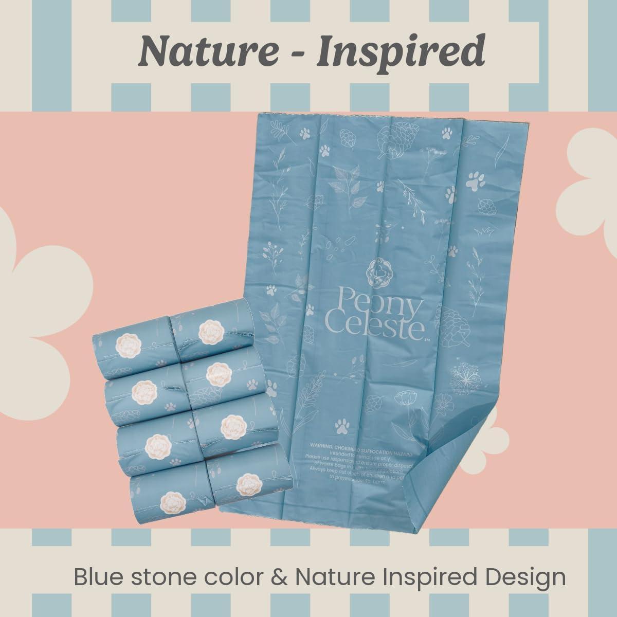 Bolsas de Excremento Peony Celeste 120 Unidades Azul 22.86x33.02 cm