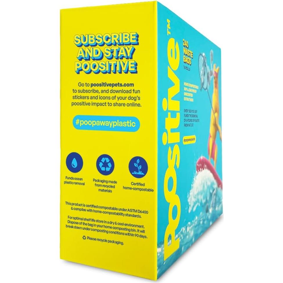 Bolsas de Poop Compostables Poositive 240 Unidades 22.86x33.02cm